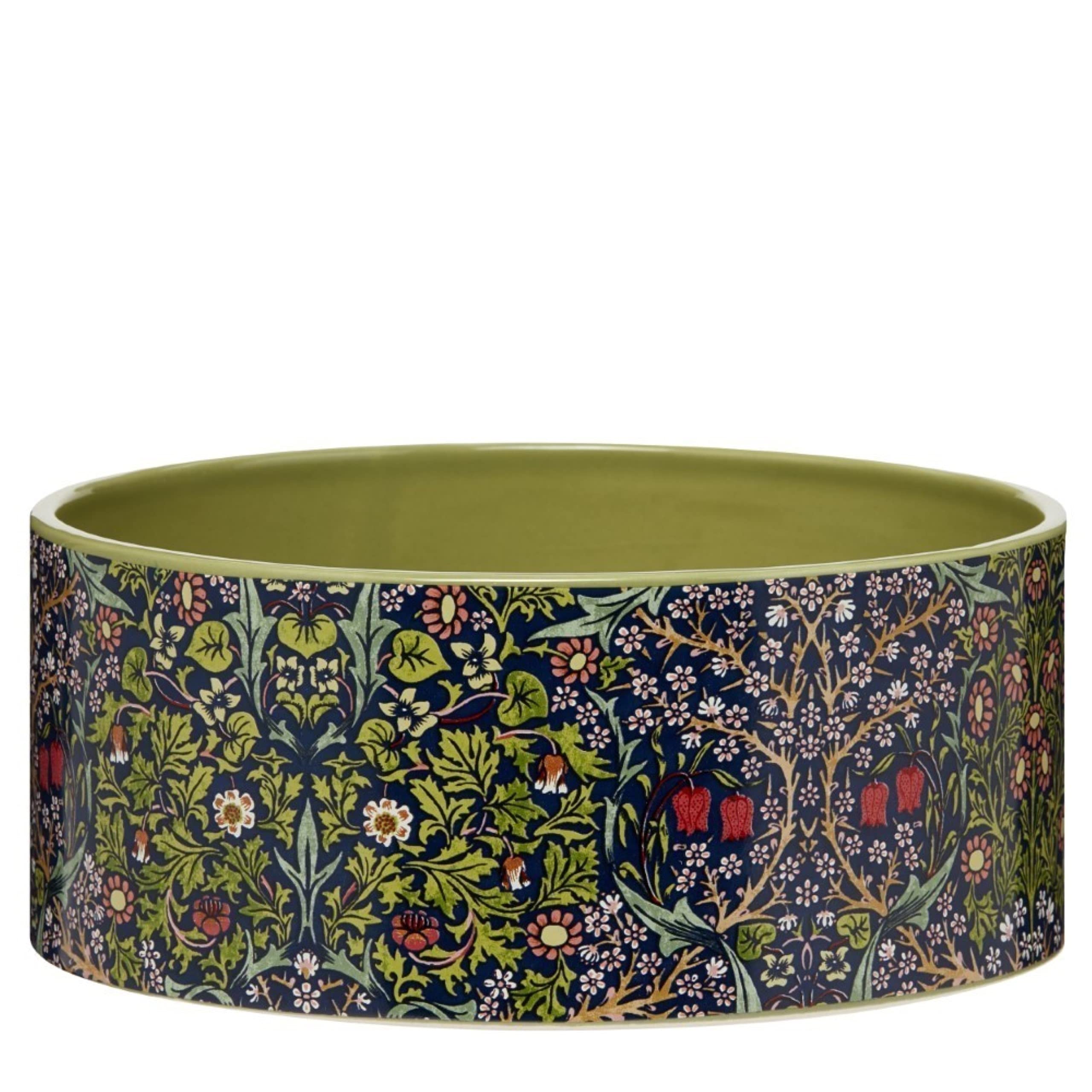 FOXCUP William Morris At Home Canine Companion Ceramic Dog Feeding Bowl | Prevent Spilling or Tipping | Pet Bowl | Slow Feeder Dog Bowl |Pet Water Bowl |Dimensions: 18.5cm x 7.7cm