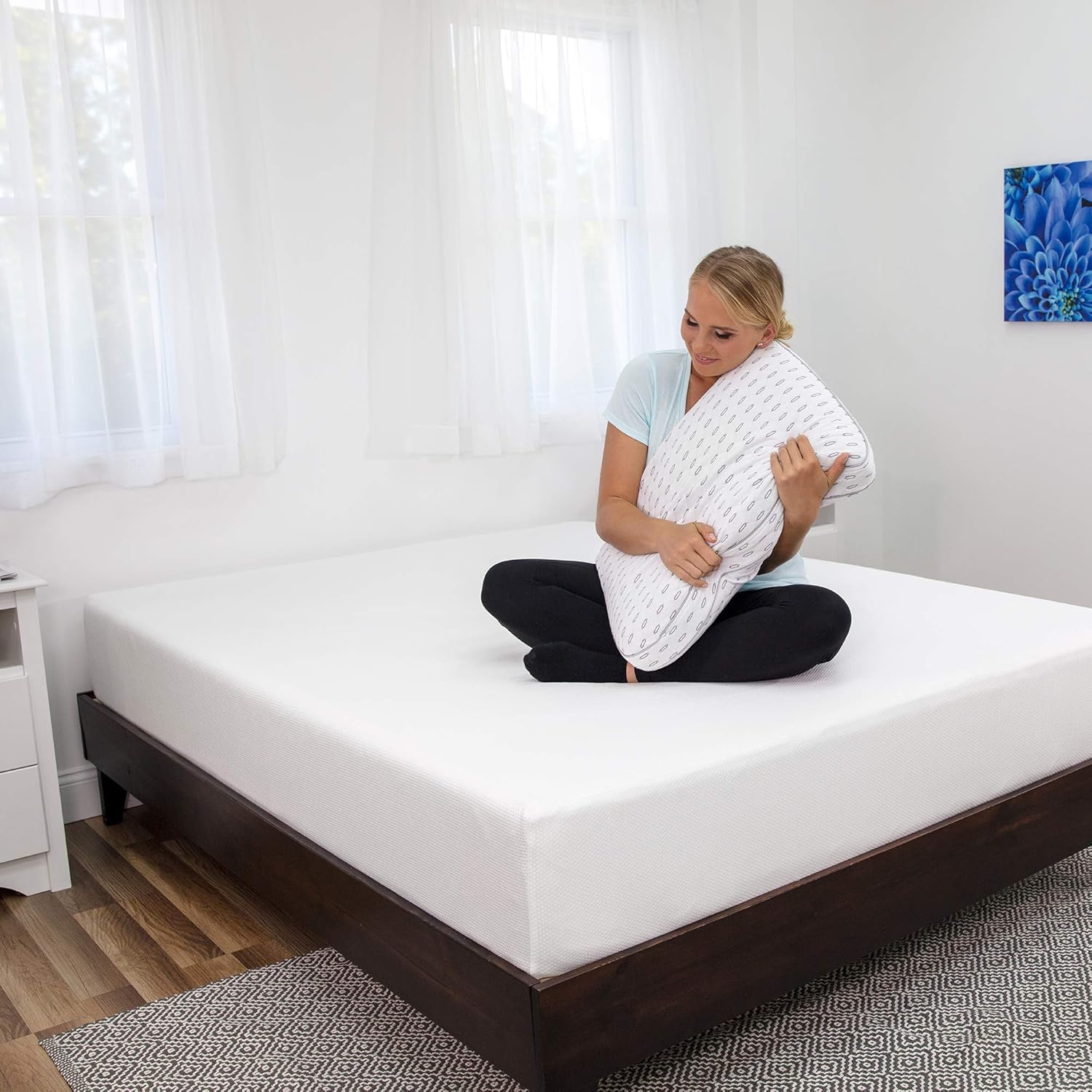 SensorPEDIC Wellness Collection Charcoal Infused Memory Foam Bed Pillow, 1 Count (Pack of 1), White : Home & Kitchen