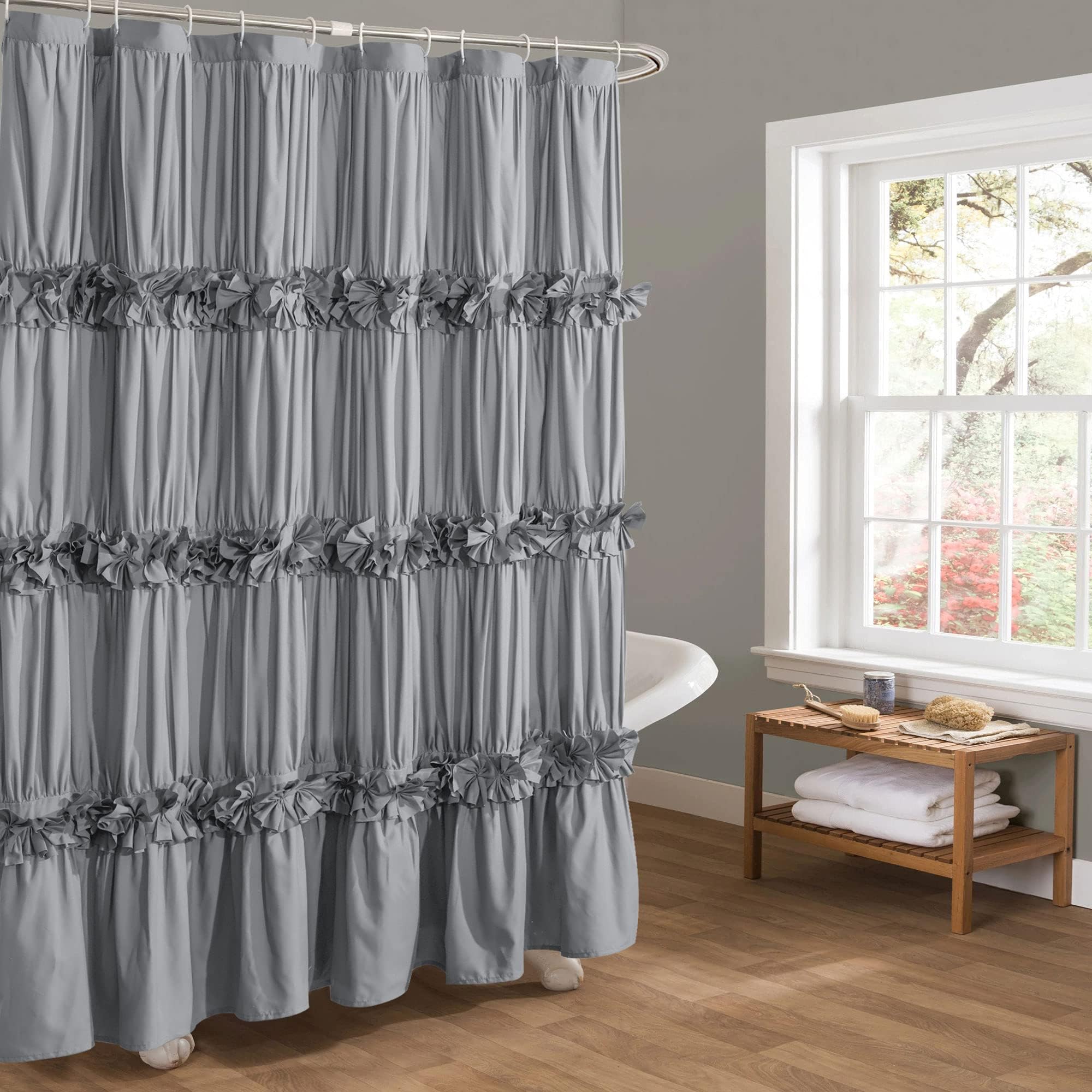 Homechoice Decor Handcrafted Bow Tie Victorian Shower Curtain 72" W x 84" H — image 1