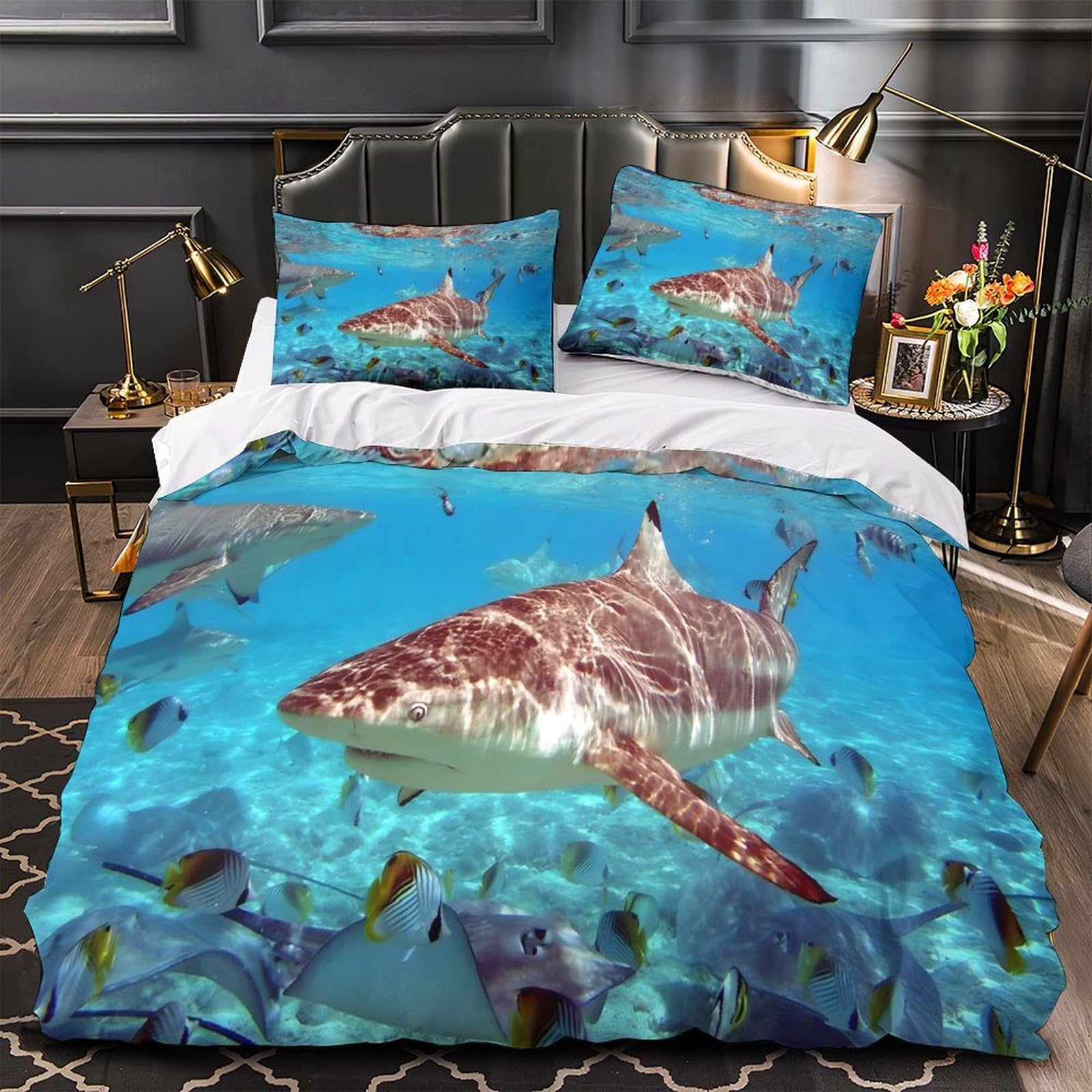 Housse de couette microfibre hypoallergénique ultra douce imprimé 3D banane 220x240