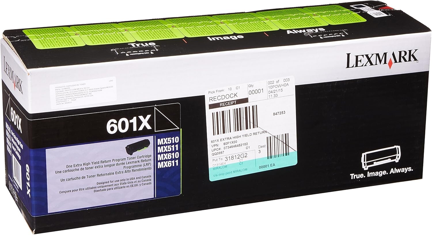 Lexmark 60F1X00 Extra High Yield Return Program Toner - Black