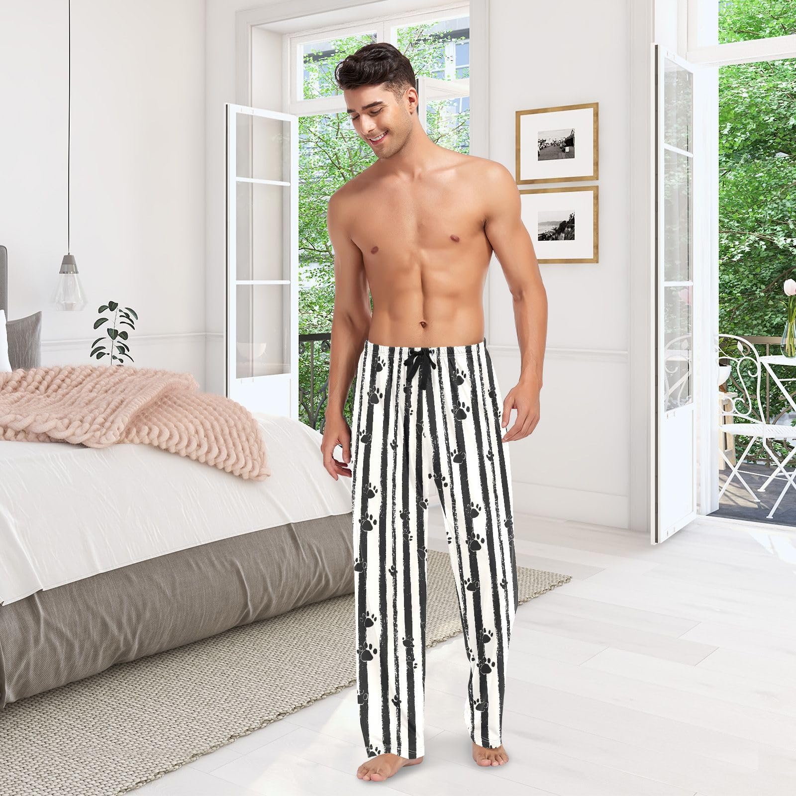 Pijama de Navidad para hombre con bolsillos para invierno, con cordón, talla S