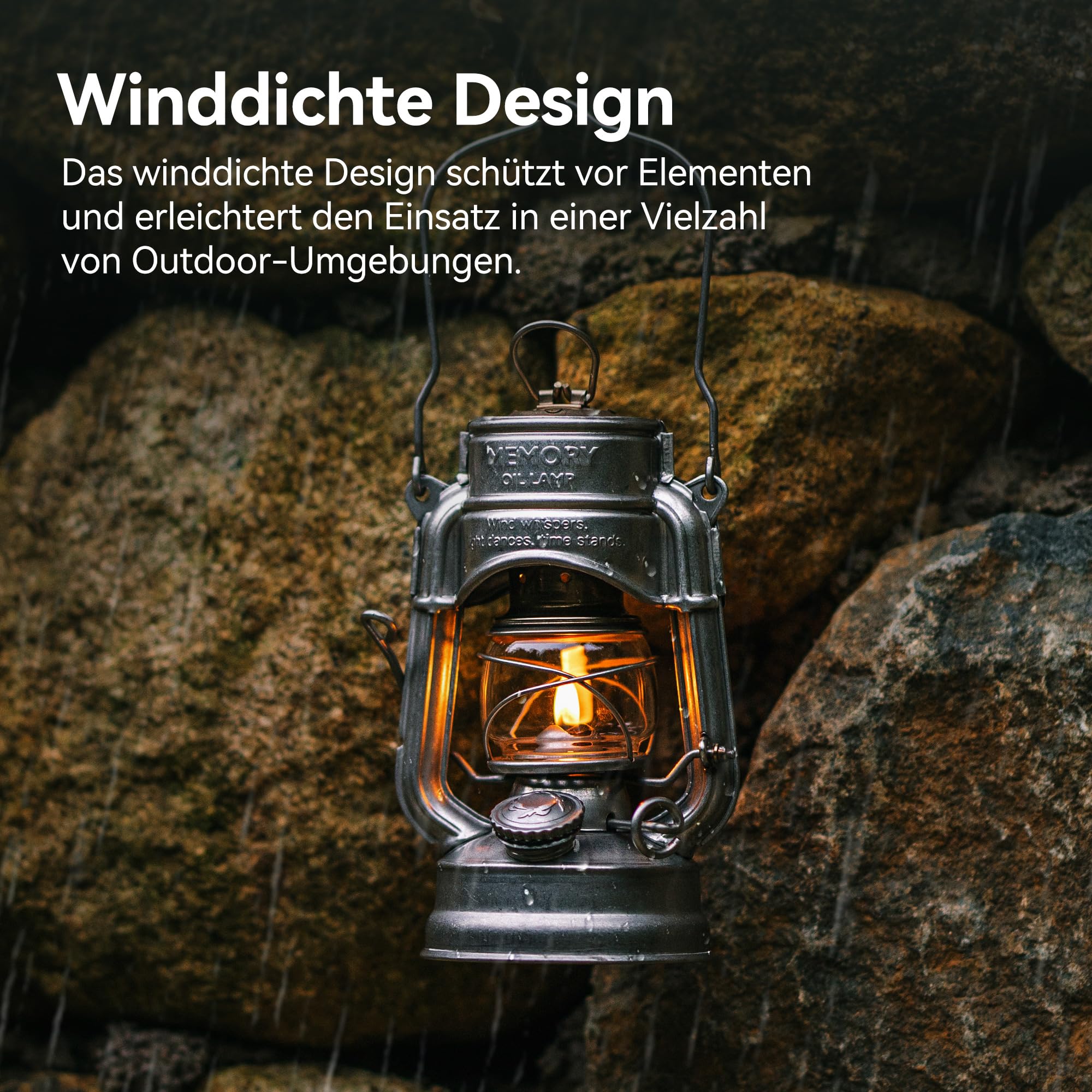 Thous Winds Retro Sturmlaterne, Petroleumlampe Outdoor (Sturm Version), “Memory” Kerosin Laterne für Outdoor, Camping, Wandern, Terrasse, Picknick - Winddicht, mit Tragegriff, Retro Silber
