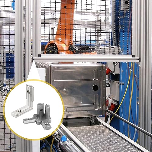 Miniatura 6 de 22 conectores de extrusión de aluminio 2020 soportes de esquina soporte de esquina de extremo de 3 vías conector de soporte en L ranura en T negra