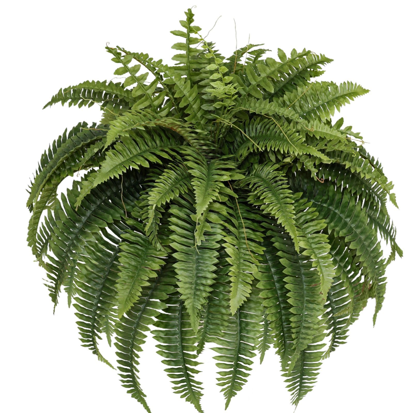 Muhanjia Silky Artificial Boston Fern Bush,48IN Fake Fern Large Hanging Plant That Look Real for Outdoors Home Decor,80Branches (Pack of 1)