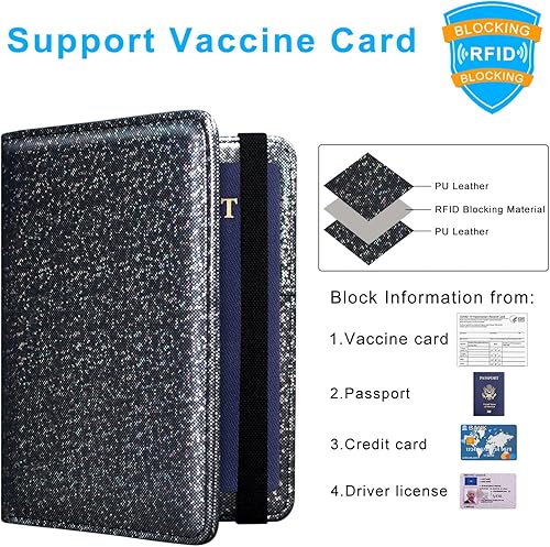 Miniatura 3 de ACdream - Tarjetero combinado para colocar pasaporte y tarjeta de vacunación funda protectora con ranura para tarjeta de vacunación del CDC