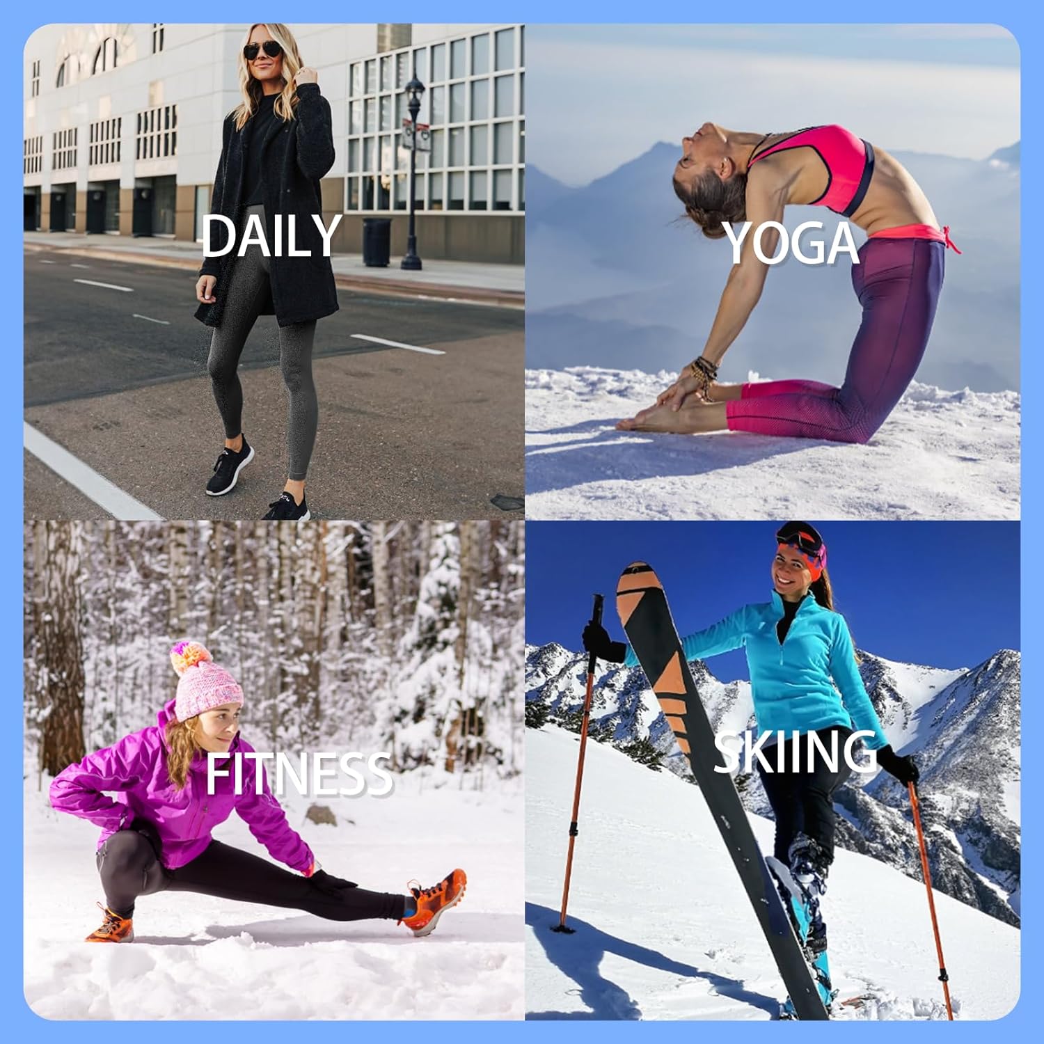 GAYHAY Fleece Lined Leggings Women with Pockets - Thermal High Waisted Winter Yoga Pants Warm Thick Leggings for Workout - Image 2