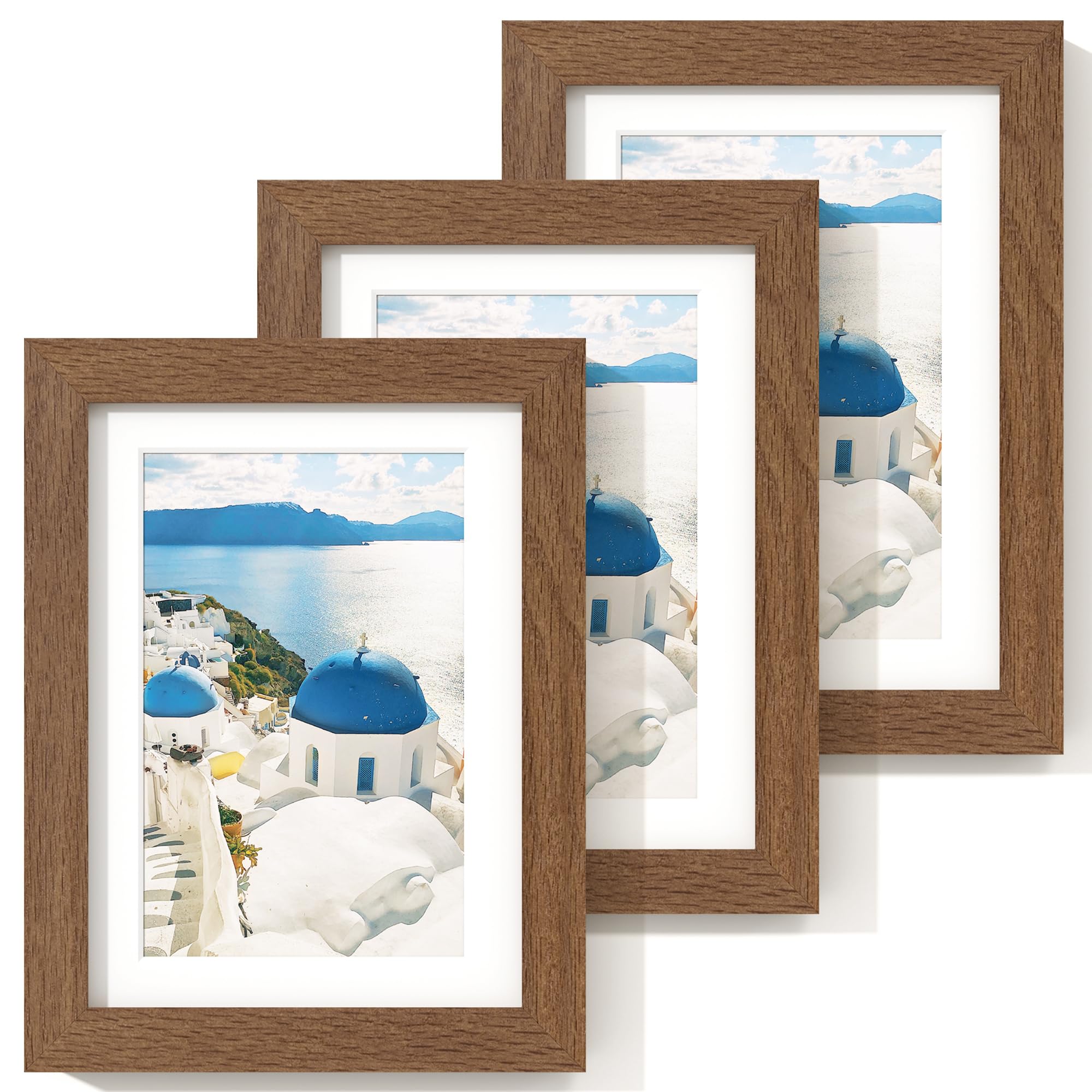 Amazon.co.jp: Axeman 5x7インチ 写真フレーム マット付き 4x6用 無垢