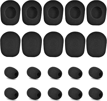 20 Pcs B350XT Ear Cushions Foam and Microphone Foam - defean Replacement Ear Pads Compatible with VXI BlueParrott B350-XTB350XT B350 XT Version 1 and Version 2 Trucker Bluetooth Headset