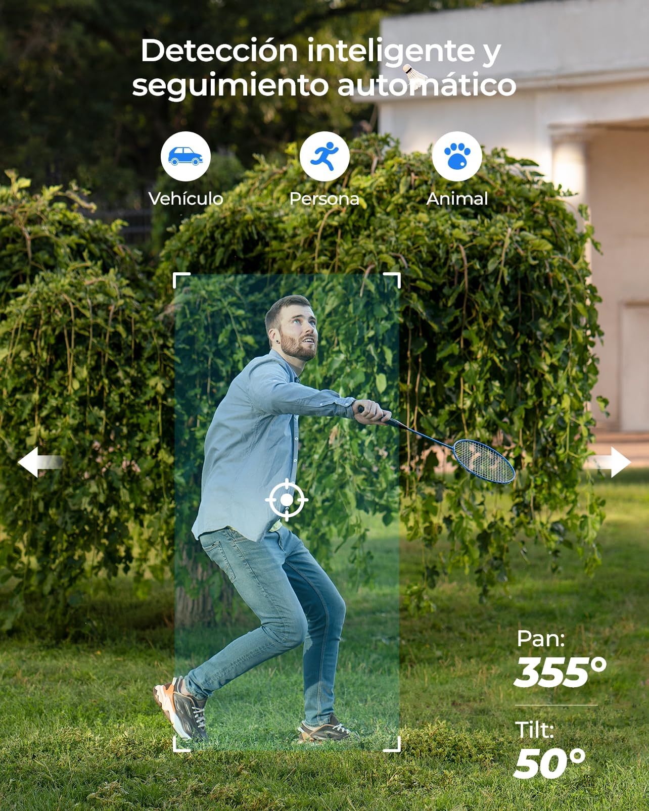 Reolink 4K 8MP PTZ Camara Vigilancia WiFi Exterior con Auto-Tracking, Detección de Humana/Vehículo/Mascota, Cámara de Seguridad Soporte Wi-Fi 6, Audio Bidireccional, Visión Nocturna, E1 Outdoor Pro
