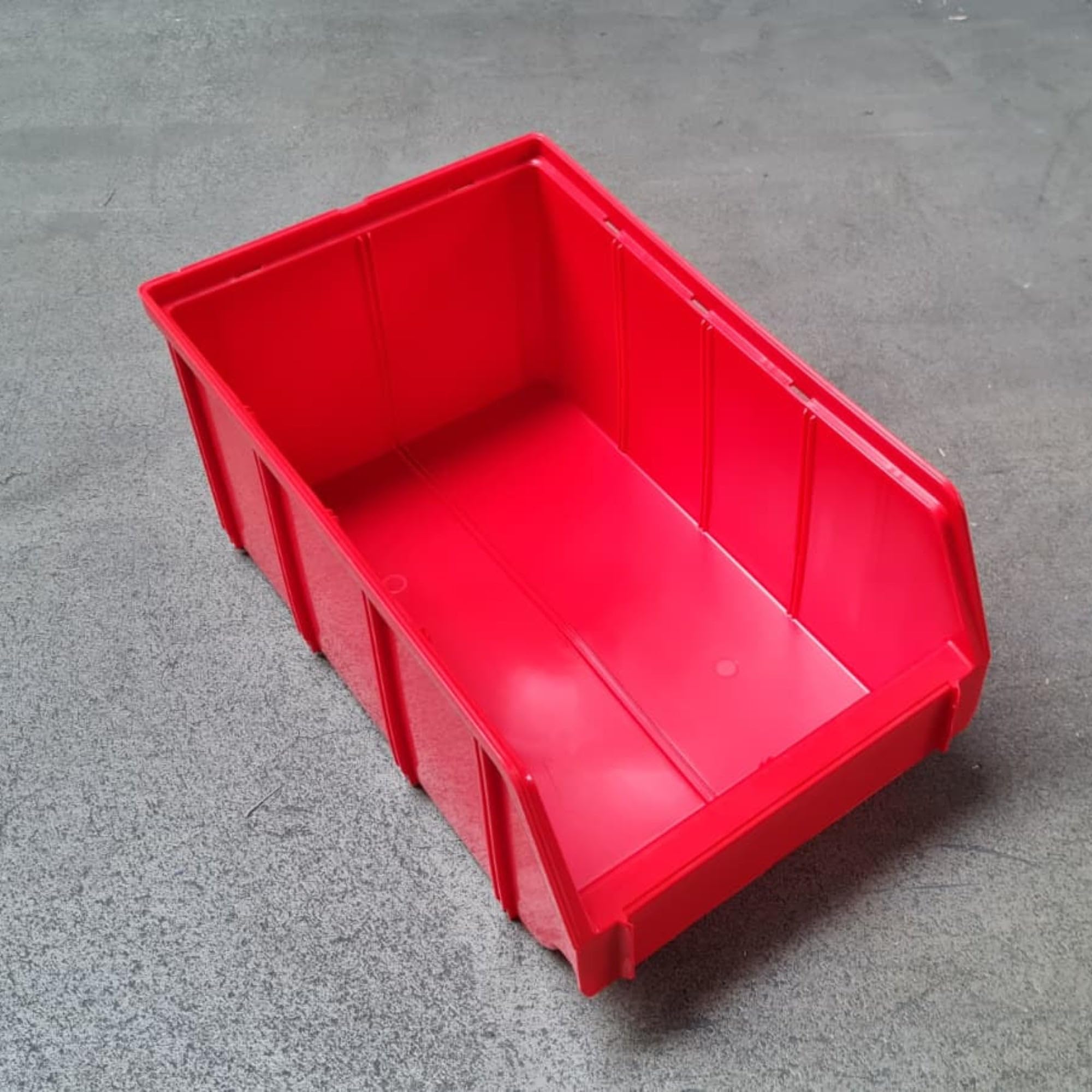 15 Stapelboxen Größe 4 Rot – Robuste Lagerboxen 335×209×152mm für Werkstatt, Schrauben & Kleinteile – Sichtlagerkästen stapelbar