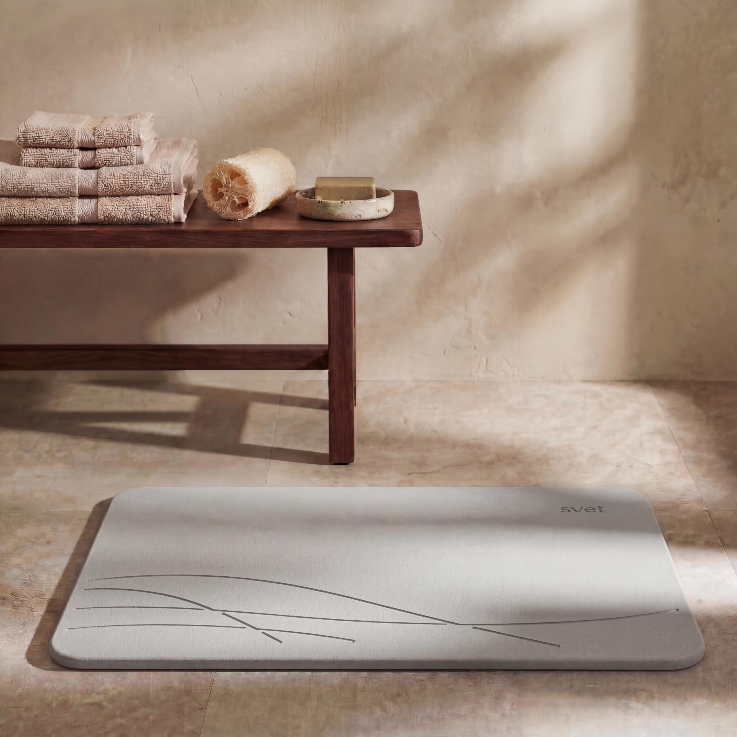 Svet - Alfombra Diatomita Baño - Secado Rápido y Ultra Absorbente, Antideslizante, Antibacteriana y Antihongos, Alfombrilla Baño Diatomita de Piedra. (Mármol Clásico) — view 25