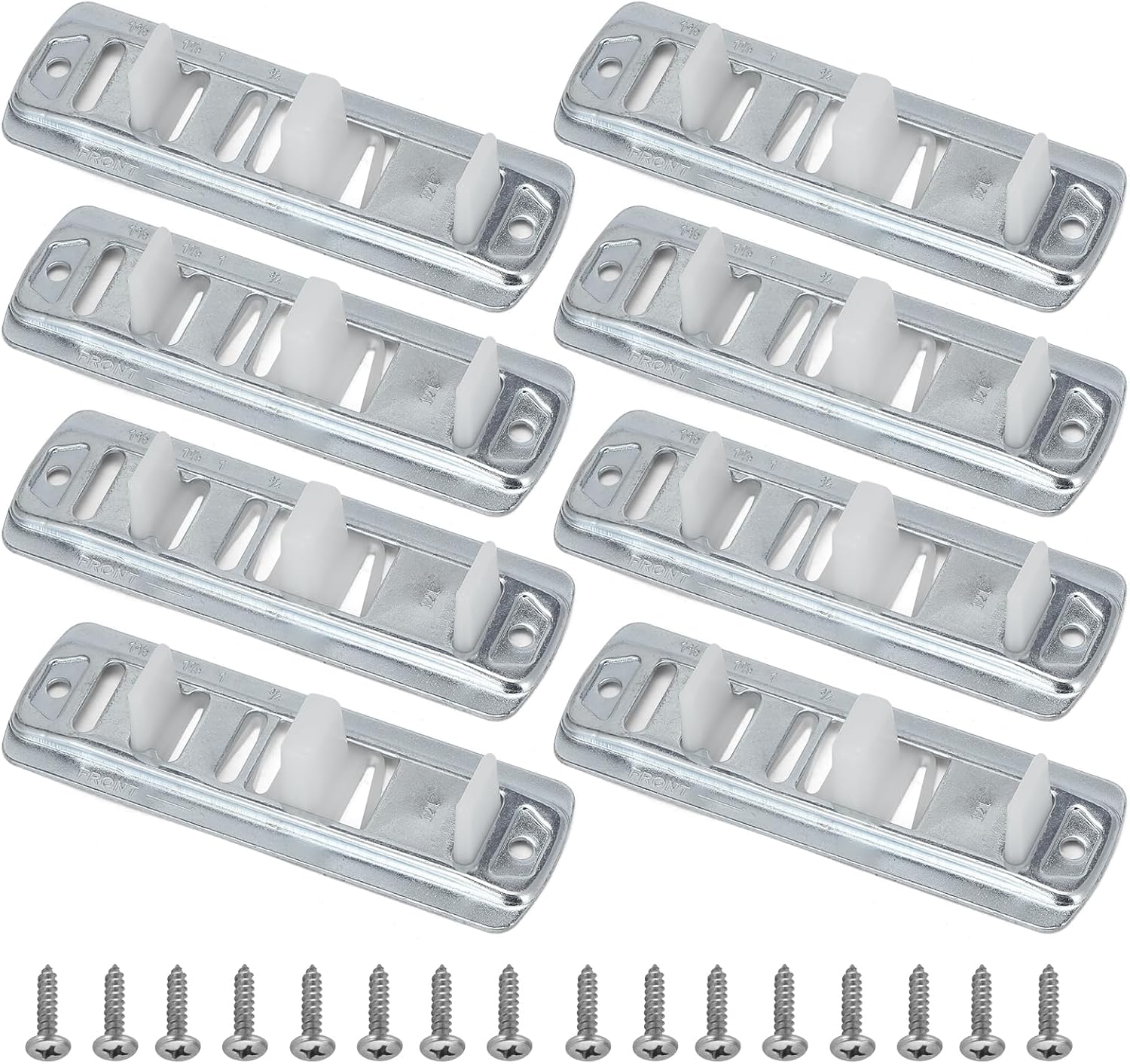 8 Pcs Sliding Closet Door Floor Guide Bypass Door Bottom Guide Adjustable Floor Guide, Stamped Steel Sliding Closet Door Hardware Replacement, Fits 3/4" to 1-3/8" Doors