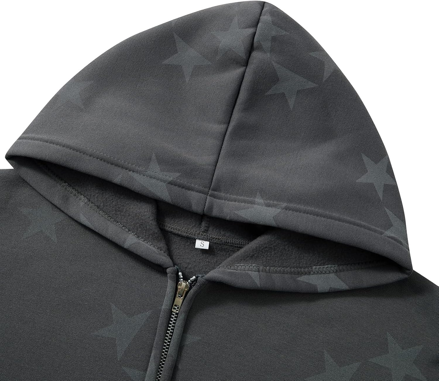 Karwuiio Women Y2k Zip Up Hoodies Star Graphic Long Sleeve Jackets Hip Hop Harajuku Oversized Hooded Sweatshirt - Image 6