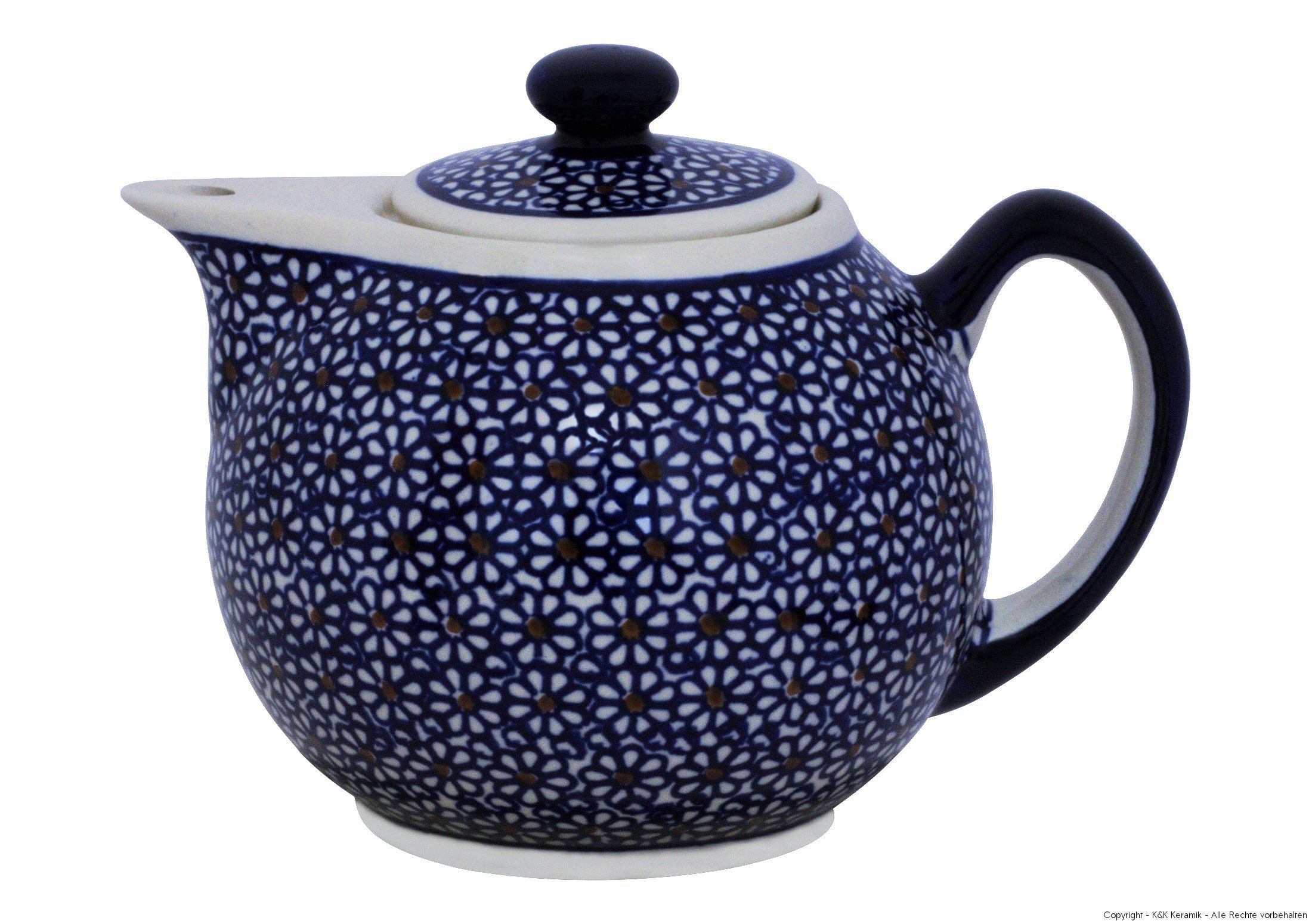 Théière Bunzlauer Keramik 1.0L décor rétro 120 pour une pause thé authentique