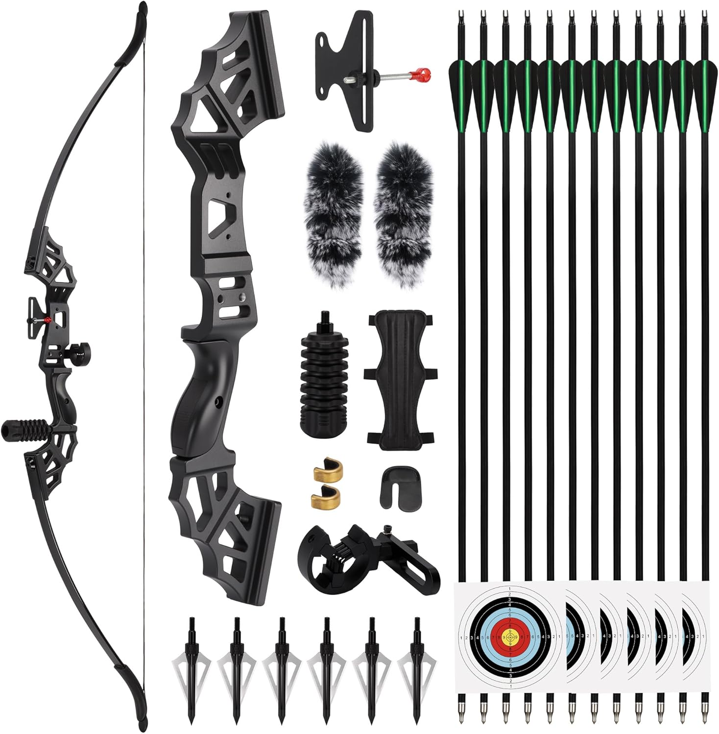 40lbs Recurve Bows Set,Take-Down Adult Archery Bow Right-Hand Recurve Bow Suitable for Outdoor Practice