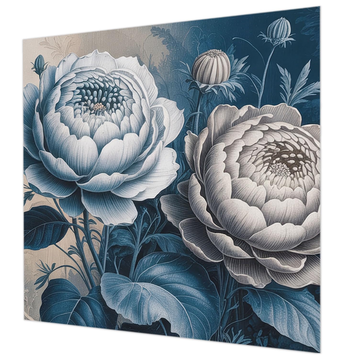 Papier peint fleurs romantiques 250x250 cm pour salon et chambre