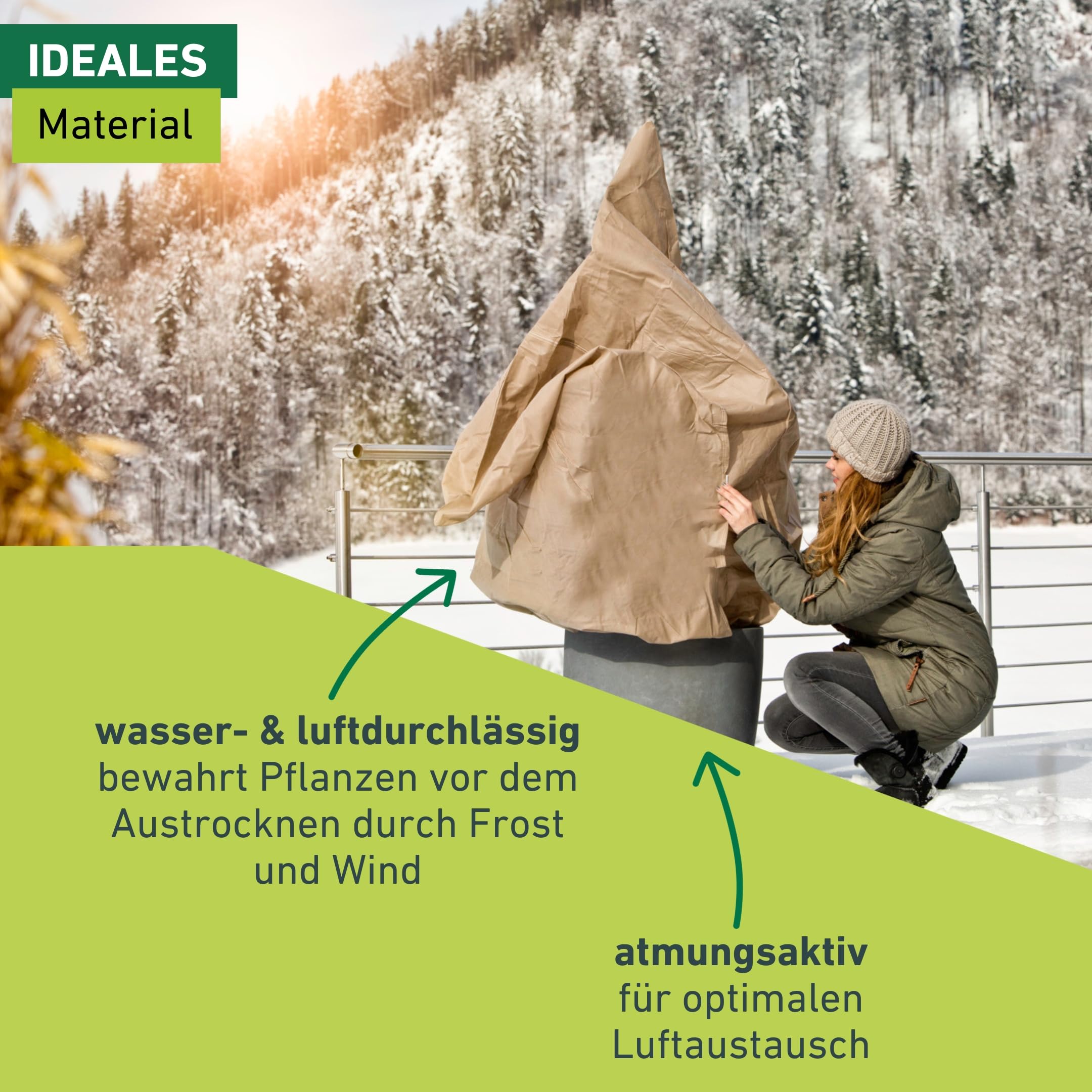 Windhager Winter-Vlies Superprotect 1,5x3 M – Frostschutz Für Pflanzen, Beige