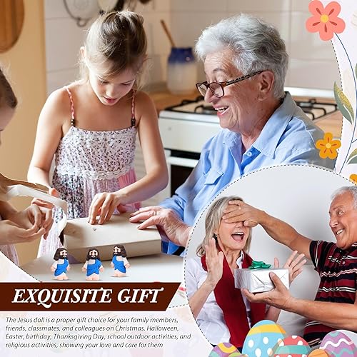 Vista 6 de Bememo 50 mini figuras de Jesús de diseño original, juguetes de Jesús, pequeñas figuras para esconderse y buscar escuela dominical religiosa fiesta