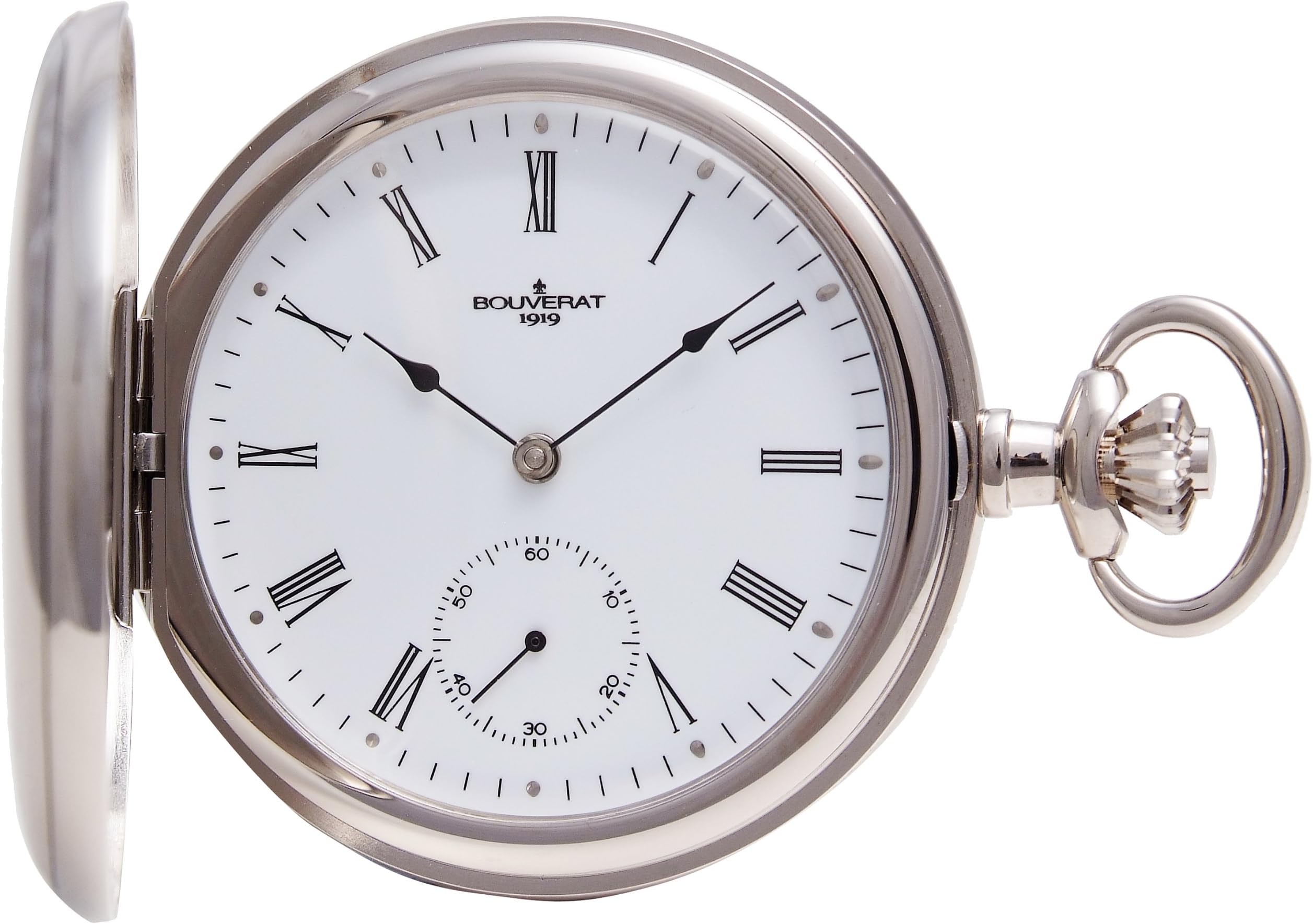Bouverat Men's mechanical Pocket Watch with White Dial analogue Display BV822211