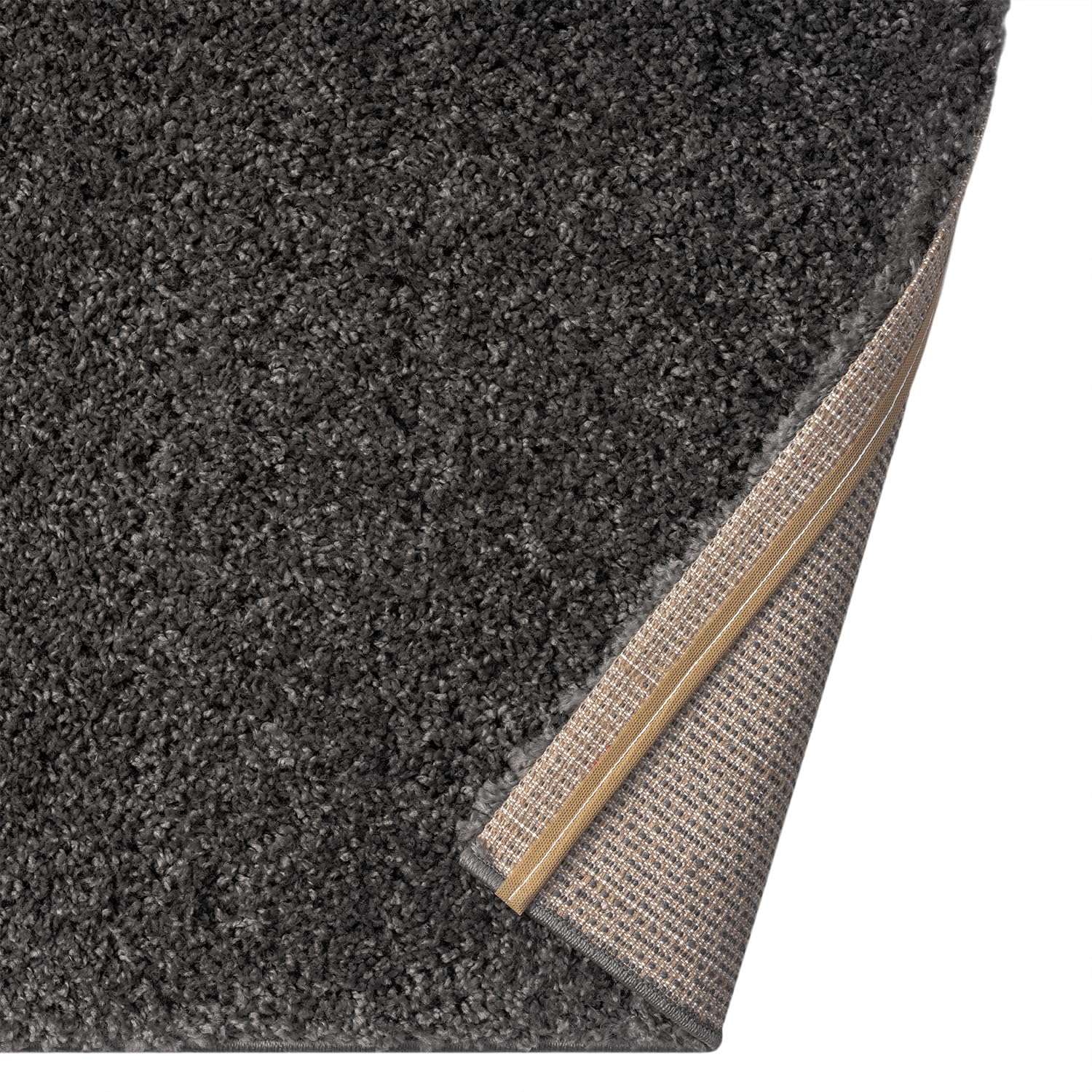 Vimoda Prime Shaggy Hochflor Langflor Teppich Einfarbig Modern Anthrazit Dunkelgrau – Bild 5