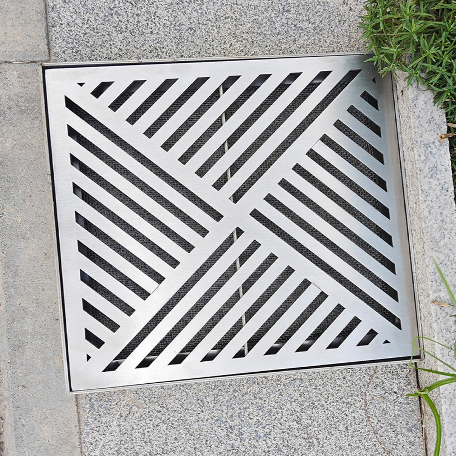 Rejilla de desagüe de Acero Inoxidable, Tapa de desagüe de Estilo clásico, Juego de Tres Piezas, a Prueba de obstrucciones, Apta para cocinas, baños y Patios (40 cm/16 Pulgadas).