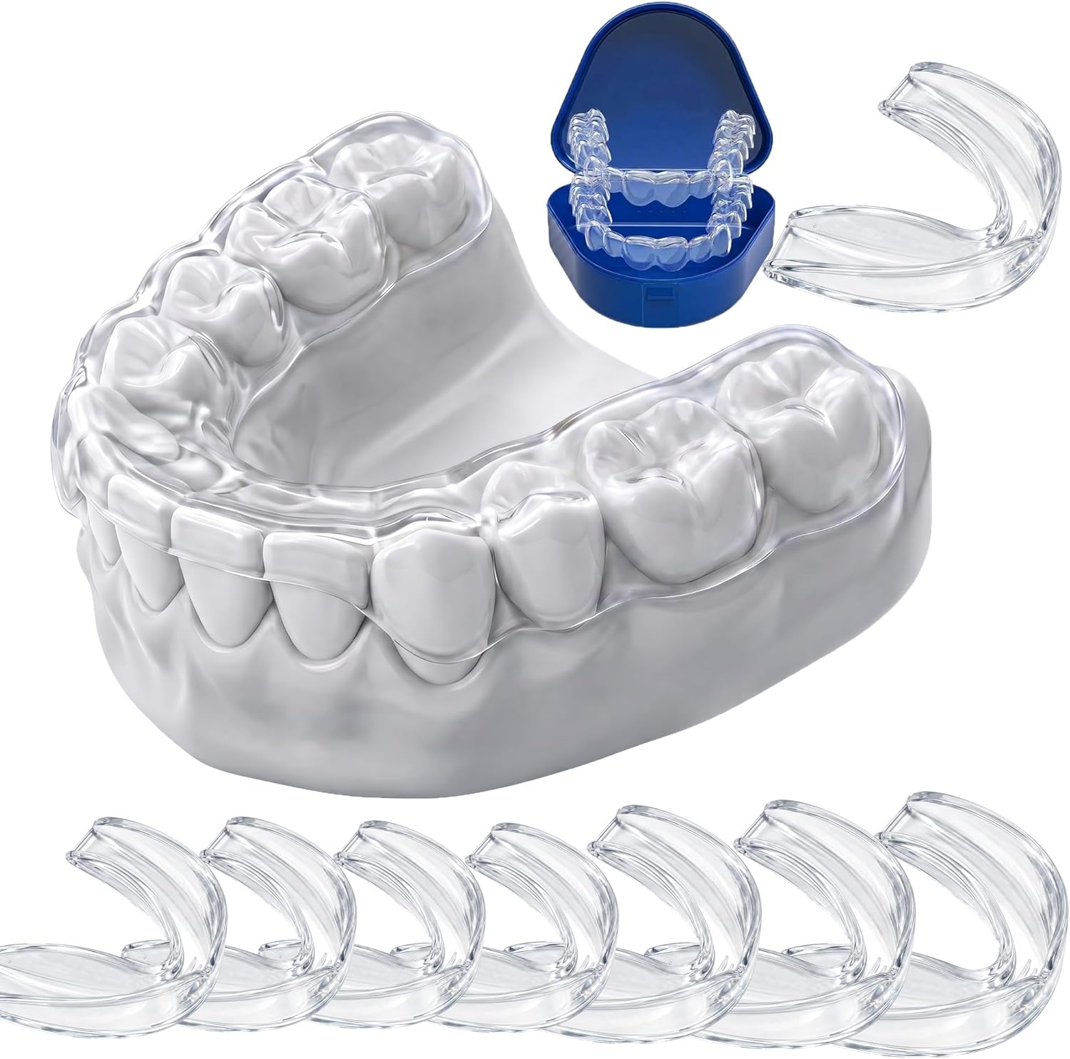 Mouth Guard for Grinding Teeth at Night, Mouth Guard for Sleeping, Night Guards for Teeth Grinding, Comfortable Custom Fit Night Guard for Clenching, Slim Moldable Boil and Bite Dental Guard