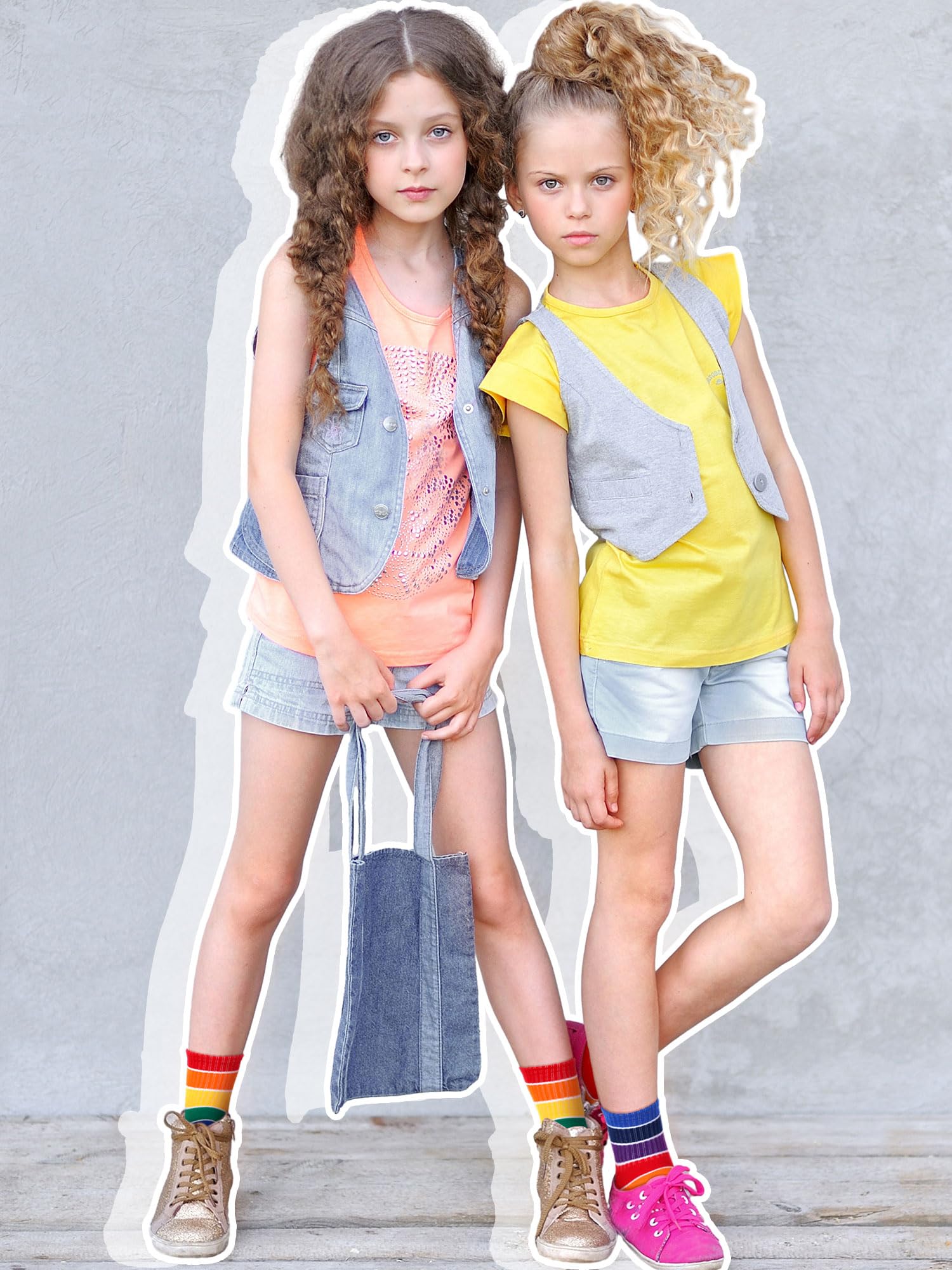 Fourluoo 6 pares de calcetines deportivos de algodón para niños de 3 a 12 años (3 a 5 años), Color del arco iris, 3-5 años