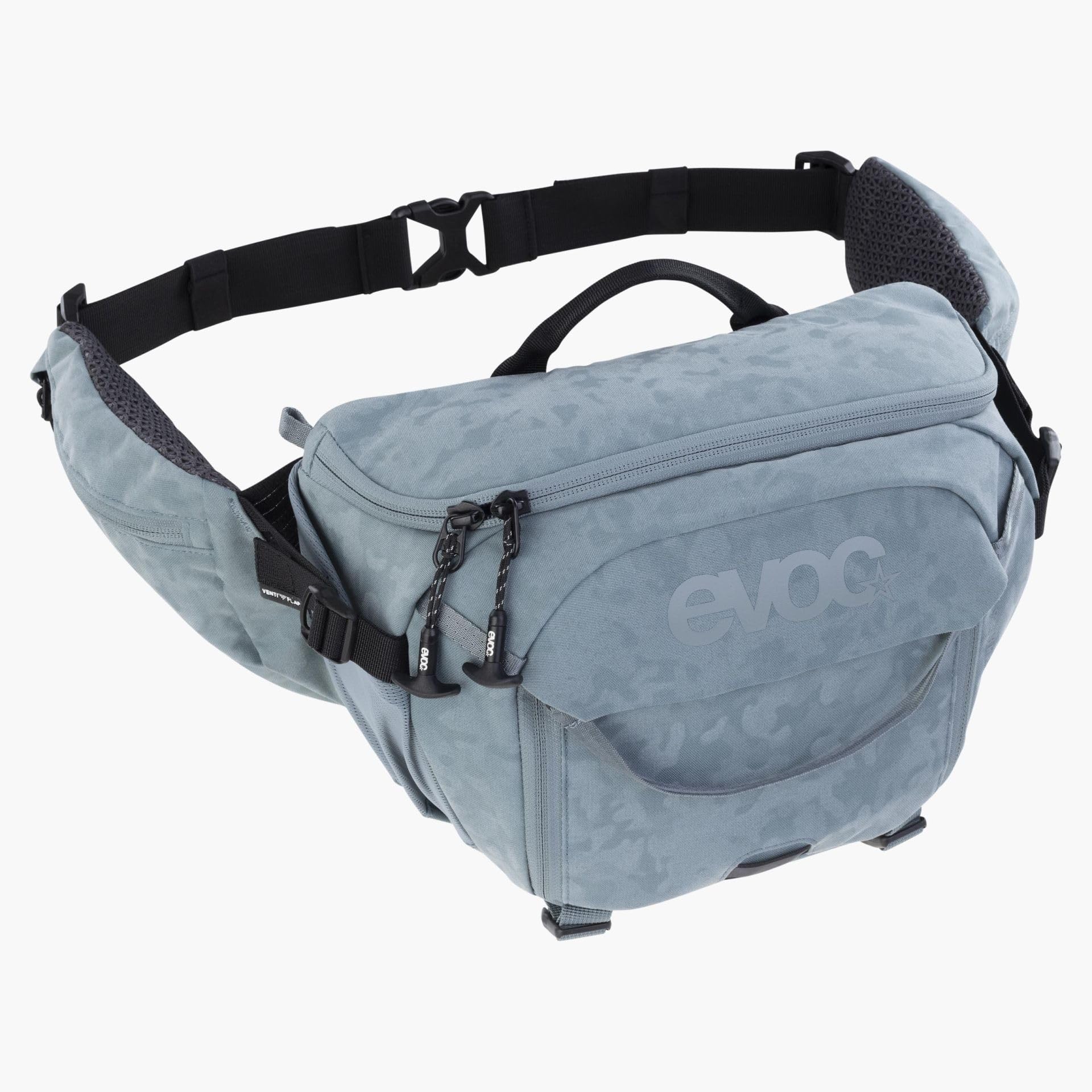 EVOC HIP Pack Capture 6, Hüfttasche (für Kompakt-Systemkameras, effiziente Rückenbelüftung, elastische Seitentaschen, Organiser-Fächer, Maße: 14 x 20 x 31 cm, Volumen: 6 l), Stahl
