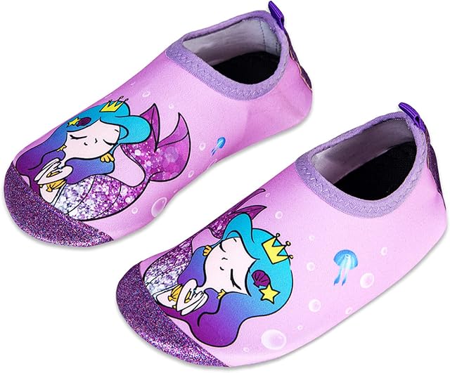 Swim Kids Beach Shoes Infant Water Shoes Toddler Barefoot Skin Baby Boys Girls Aqua Socks for Pool Garden(SZ Mermaid, 5.5/6UK Child=22/23EU)