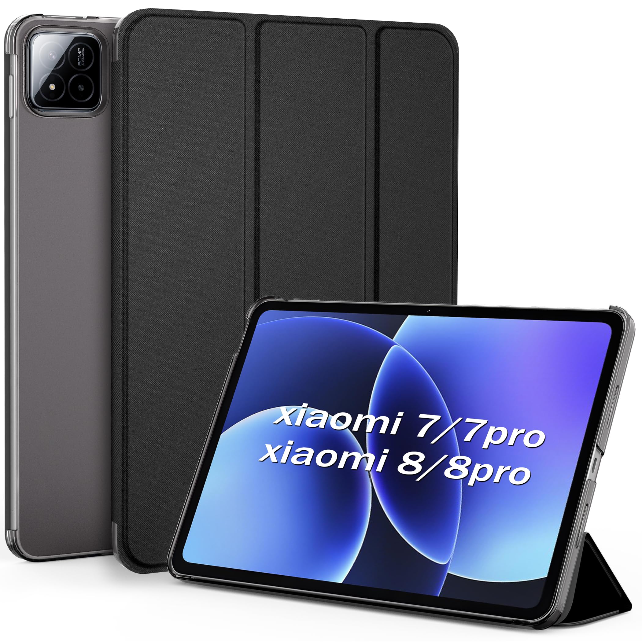 YRH per Custodia Xiaomi Pad 7 11.2 pollici 2024, [Auto Wake/Sleep] Ultra Slim Pelle Stand Cover per Tablet Xiaomi Pad 7 Pro (Blu navy