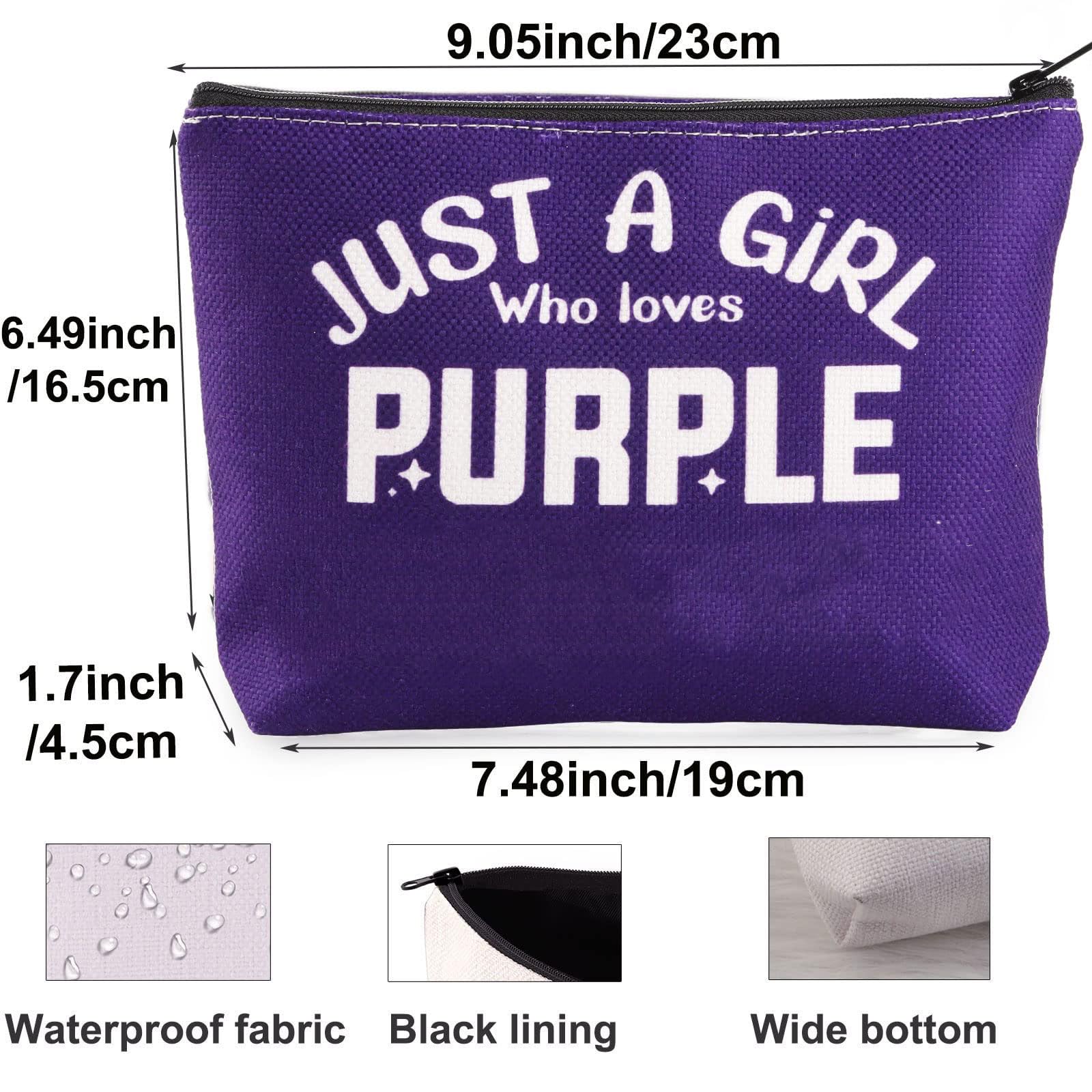 BWKTOP Purple Fans Cosmetic Makeup Bag - Zipper Pouch, Lovers Gift, Just A Girl Who Loves Purple, Girl Loves Purple - Image 2
