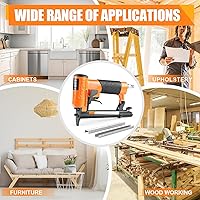 Vista 7 de #KN8016S - Grapadora neumática de tapicería serie de calibre 21, grapas de corona de 1/2 pulgadas, longitud de 1/4 a 5/8 pulgadas, pistola de grapas