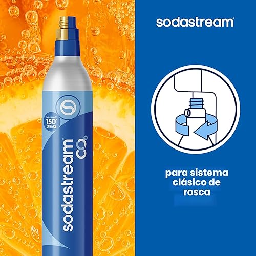 Miniatura 2 de SodaStream Paquete de carbonatación de gas CO2  3 cilindros  Sistema de rosca azul  Nunca te quedes sin CO2 de nuevo  Compatible con Fizzi,