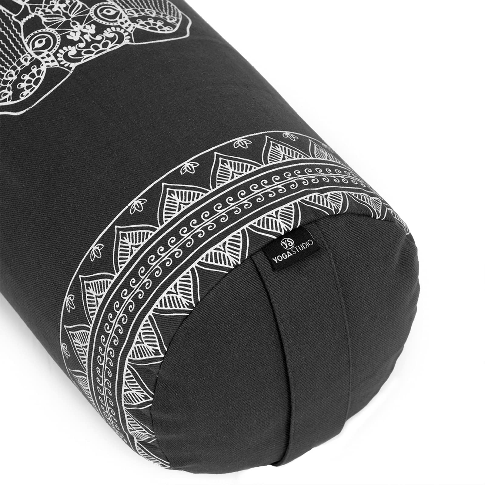 Bolster Per Yoga In Grano Saraceno Organico - Rotondo, 23x61 Cm, Rivestimento Cotone Lavabile - Foto 2