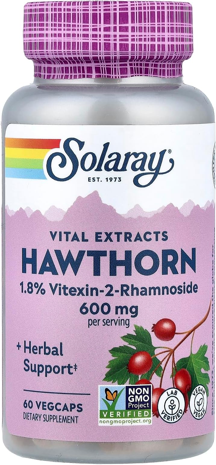 SOLARAY Vital Extracts, Hawthorn, 60 VegCaps