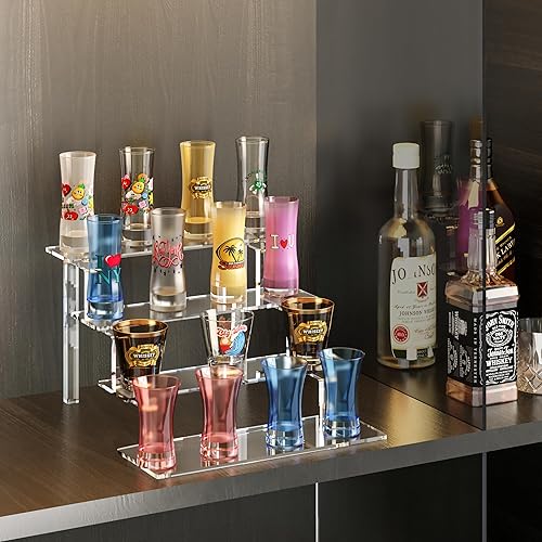 Vista 16 de WINKINE Organizador de soporte de perfume, estante de exhibición elevador acrílico, soporte transparente compatible con figuras Funko POP, elevador