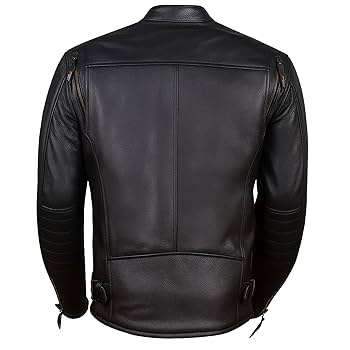 Amazon.com: REVOLT Men's Motorcycle Jacket, Natural Buffalo