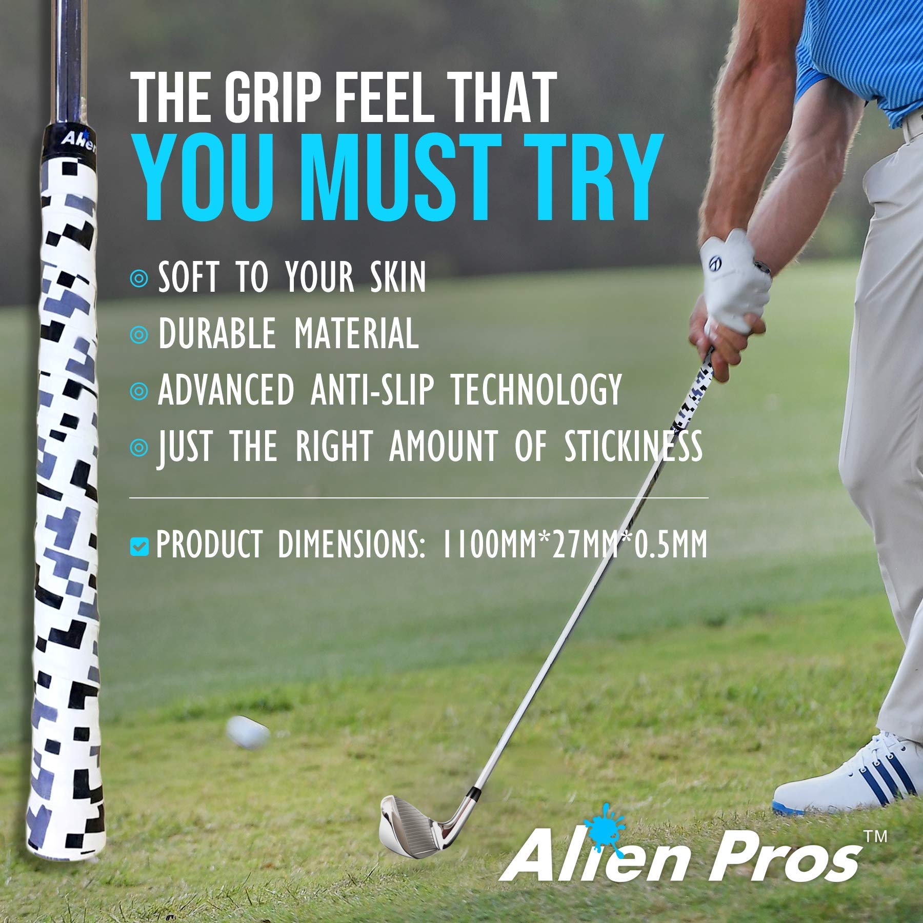 Alien Pros ゴルフラッピングテープ（16個テトリス）マジック - 革新的なゴルフクラブグリップソリューション-1分以内に、新しいグリップに生まれ変わります。 Amazon | Alien Pros ゴルフラッピングテープ（16個テトリス）マジック