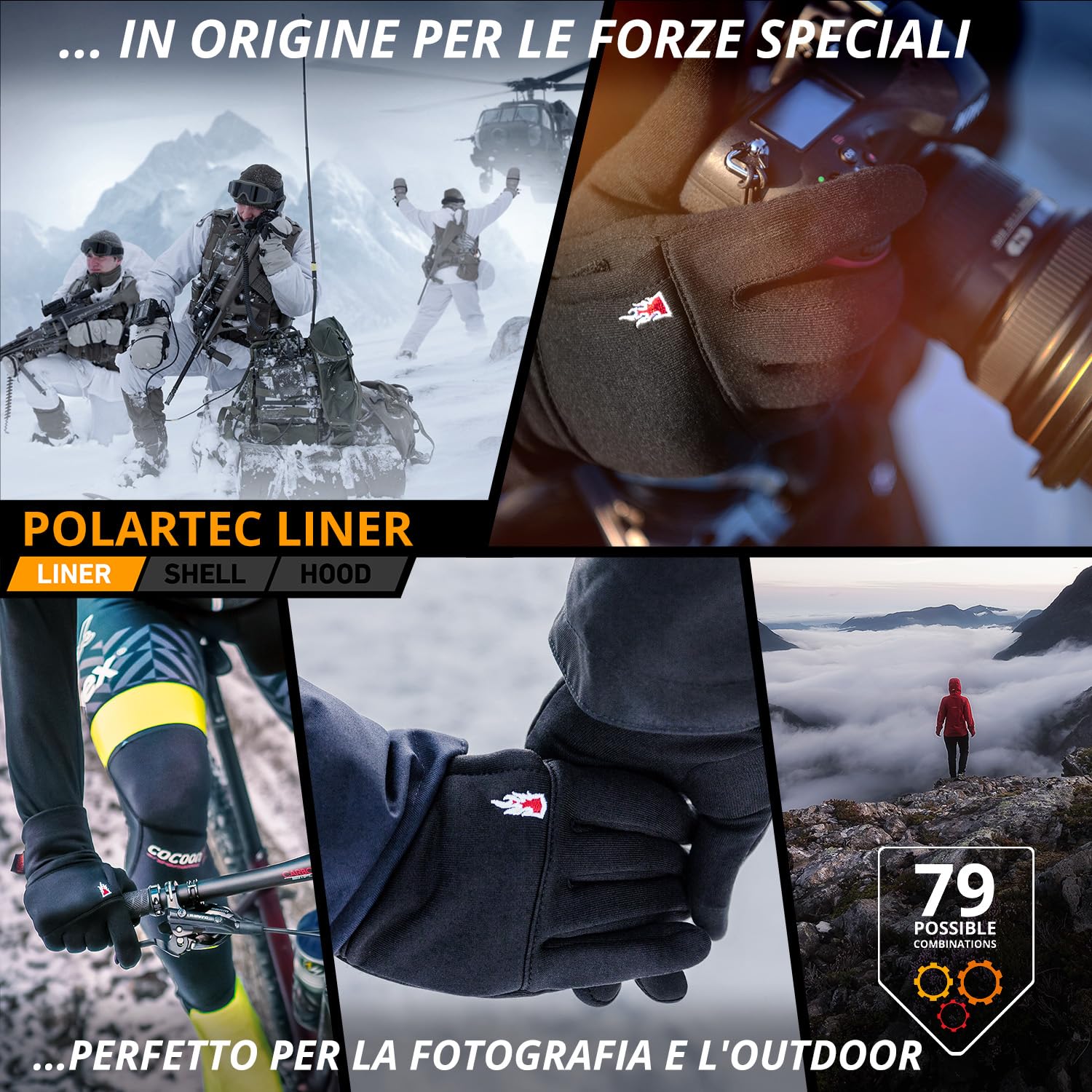 THE HEAT COMPANY – POLARTEC LINER - Guanti invernali caldi per uomo & donna - Qualità premium - Guanti termici per touch screen - Per lo sport, la corsa e il lavoro - Guanti neri