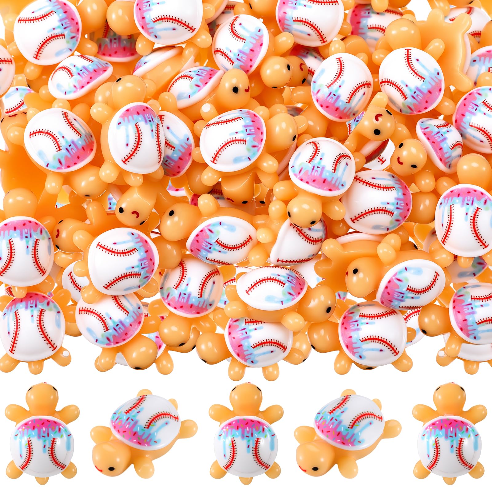 Bucherry 100 Pcs Ice Cream Baseball Mini Resin Turtle Tiny Turtle Figurine