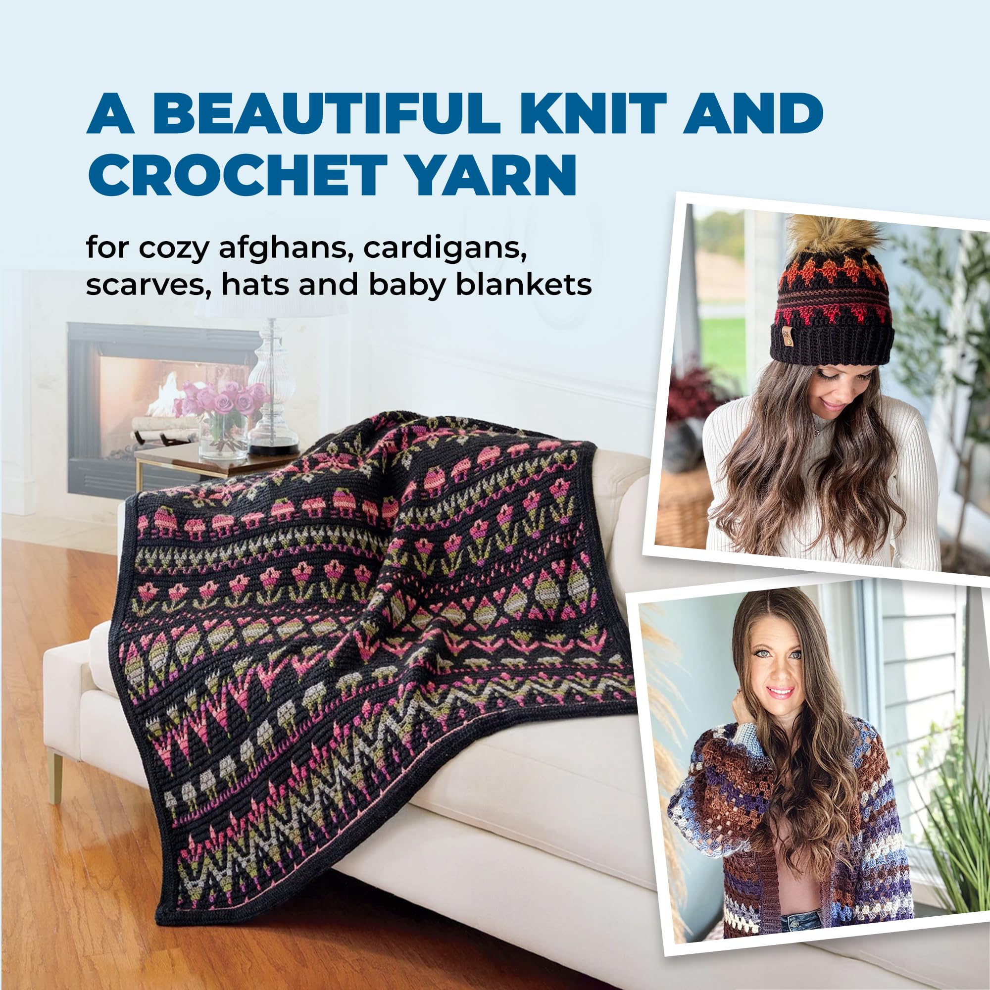 Amazon.com: Mary Maxim Prism DK Yarn, Soft Acrylic Variegated Yarn