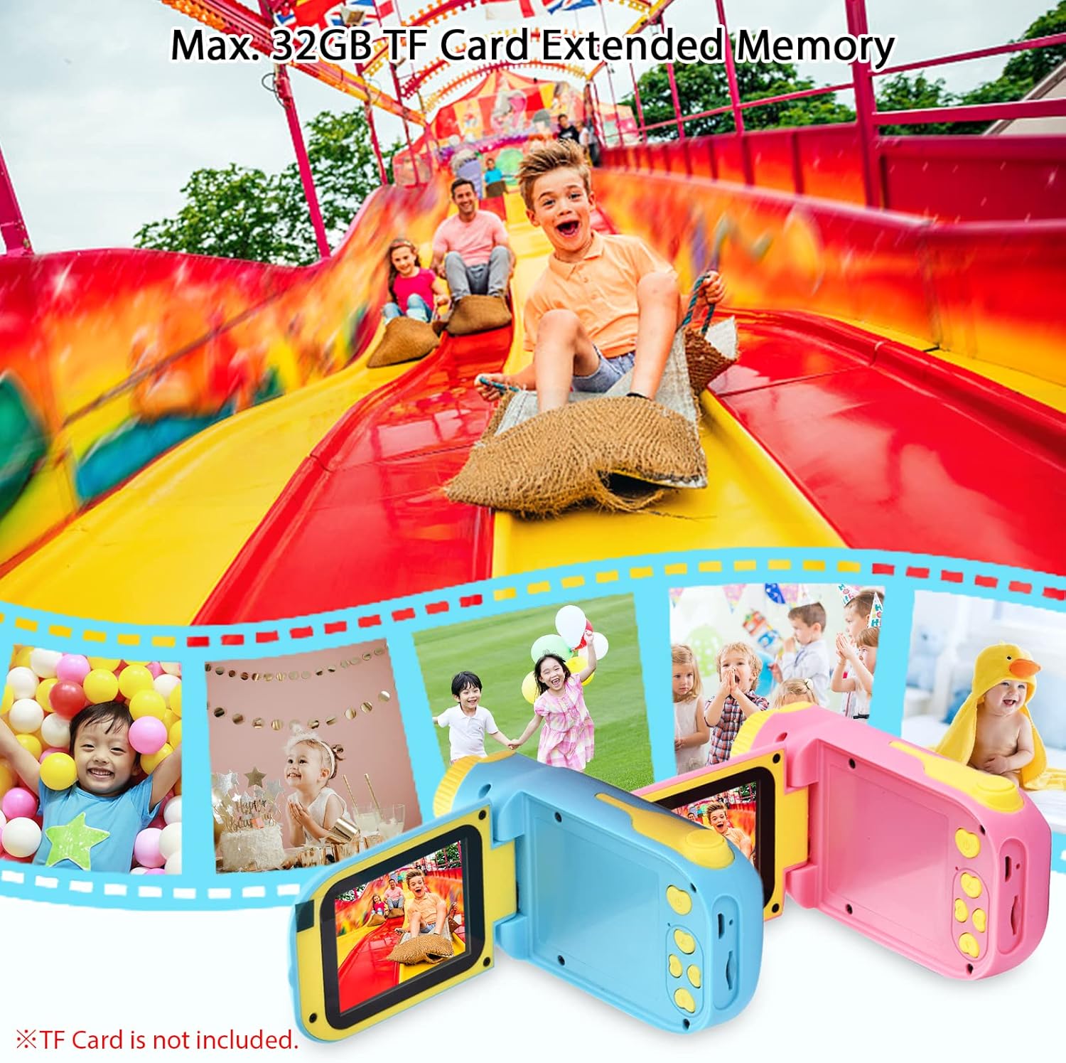 Andoer 1080P 20 mega Pixels High Resolution Kids Video Camcorder Portable Mini Digital Camera with 2.4 Inch Large Display Screen Birthday Gifts for Boys Girls