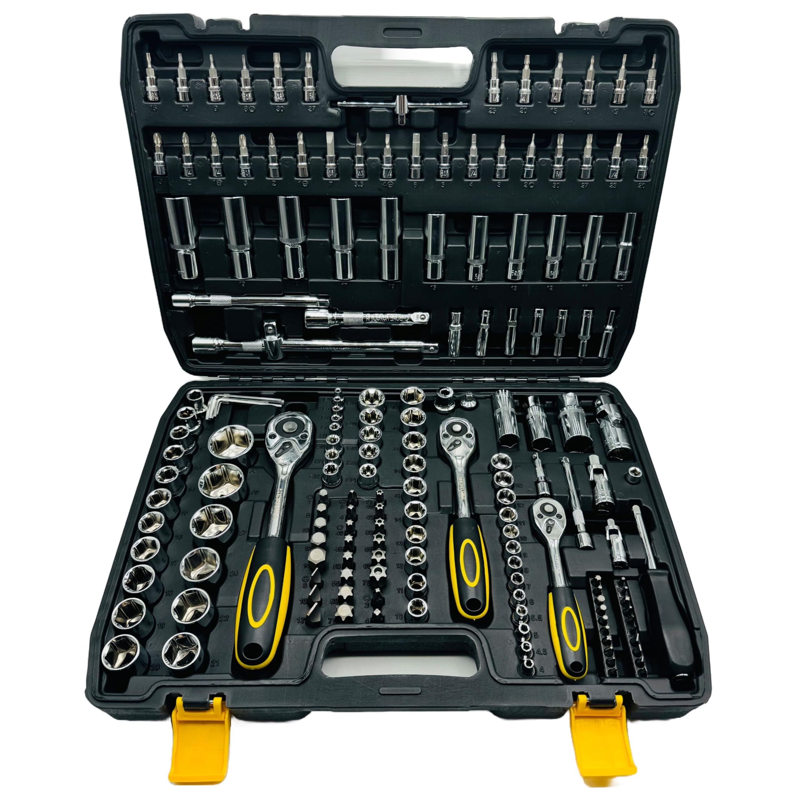 Nemura Coffret Clés et Douilles 172 Pcs - Cliquet 1/4", 1/8" et 1/2" - Réversible Avec Verrouillage - Chrome Vanadium - Robuste - Qualité Professionnelle - Marque Française
