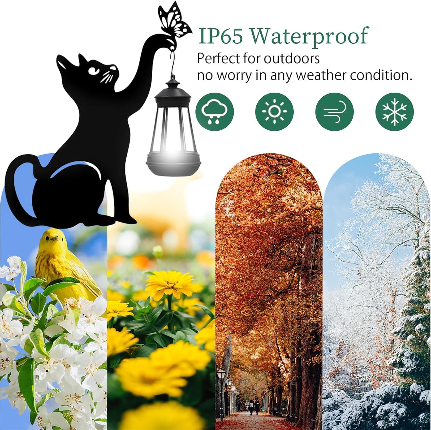 Black Cat Yard Decorations Outdoor - Solar Lights Outdoor Garden Decor Stake with Butterfly Decorative Metal Housewarming Ornament for Pathway Lawn Patio – Unique Gift for Woman Mom Grandma - Image 5