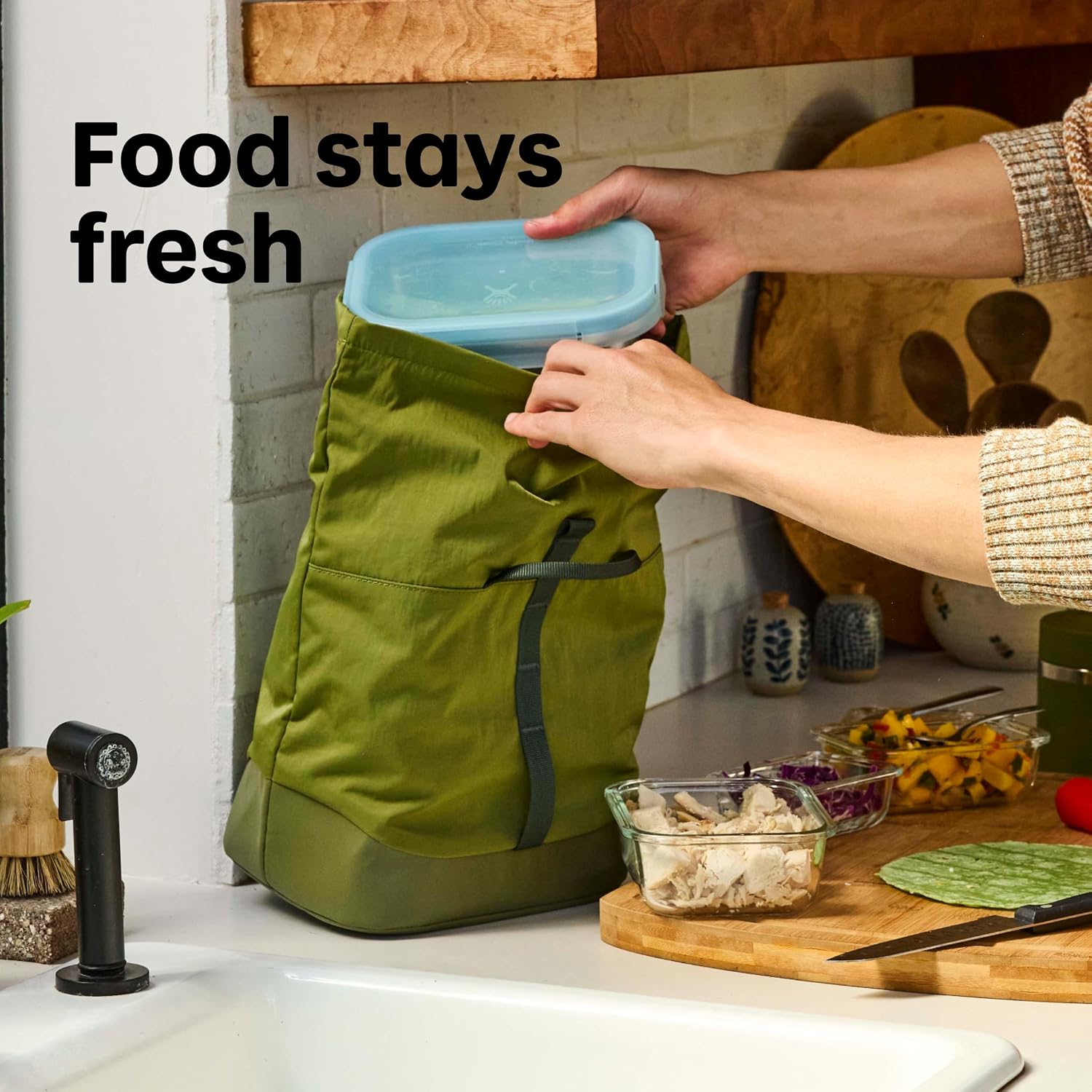 Hydro Flask Carryout Lunch Rolltop - Insulated Lunch Bag - Soft Travel Cooler Harbor Blue