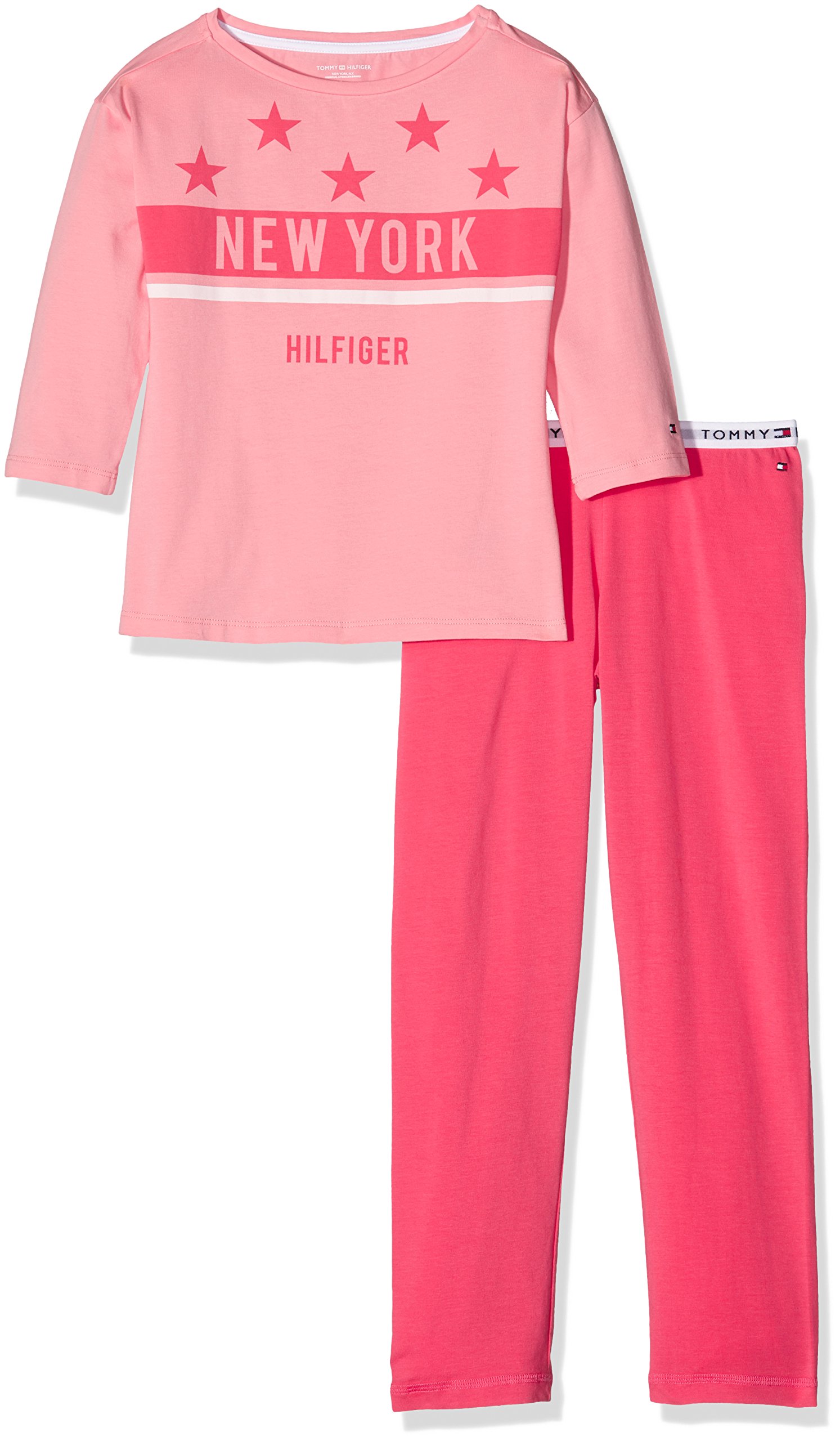 Tommy Hilfiger Mädchen Cotton Set 3/4 SLV Iconic Zweiteiliger Schlafanzug