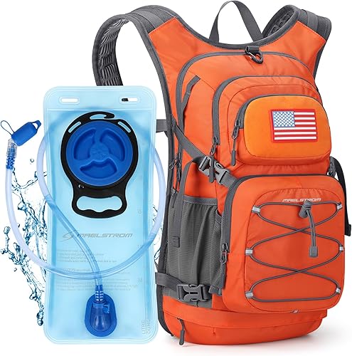 Miniatura 12 de Maelstrom Hydration Hiking Backpack with 2L/3L Water Bladder, High Flow Bite Valve Water Backpack Men Women Lightweight Insulation for Hiking,