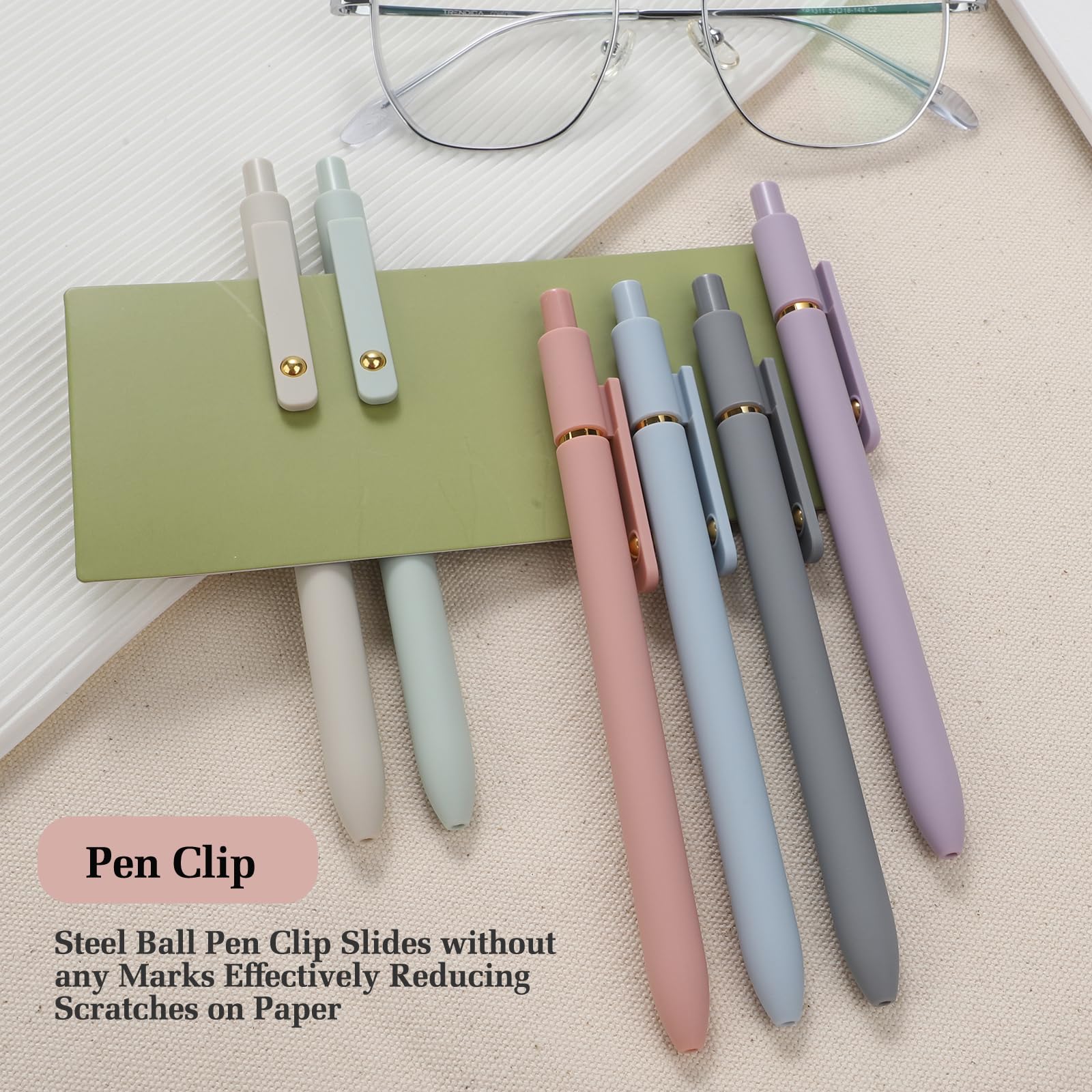 Thinkor Penne Gel 0,5 Mm – Set Da 6 Penne A Inchiostro Nero, Asciugatura Rapida, Design Boho Pastello, Per Ufficio E Scuola