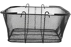 Black Metal Shopping Basket, Wire Basket with Handle